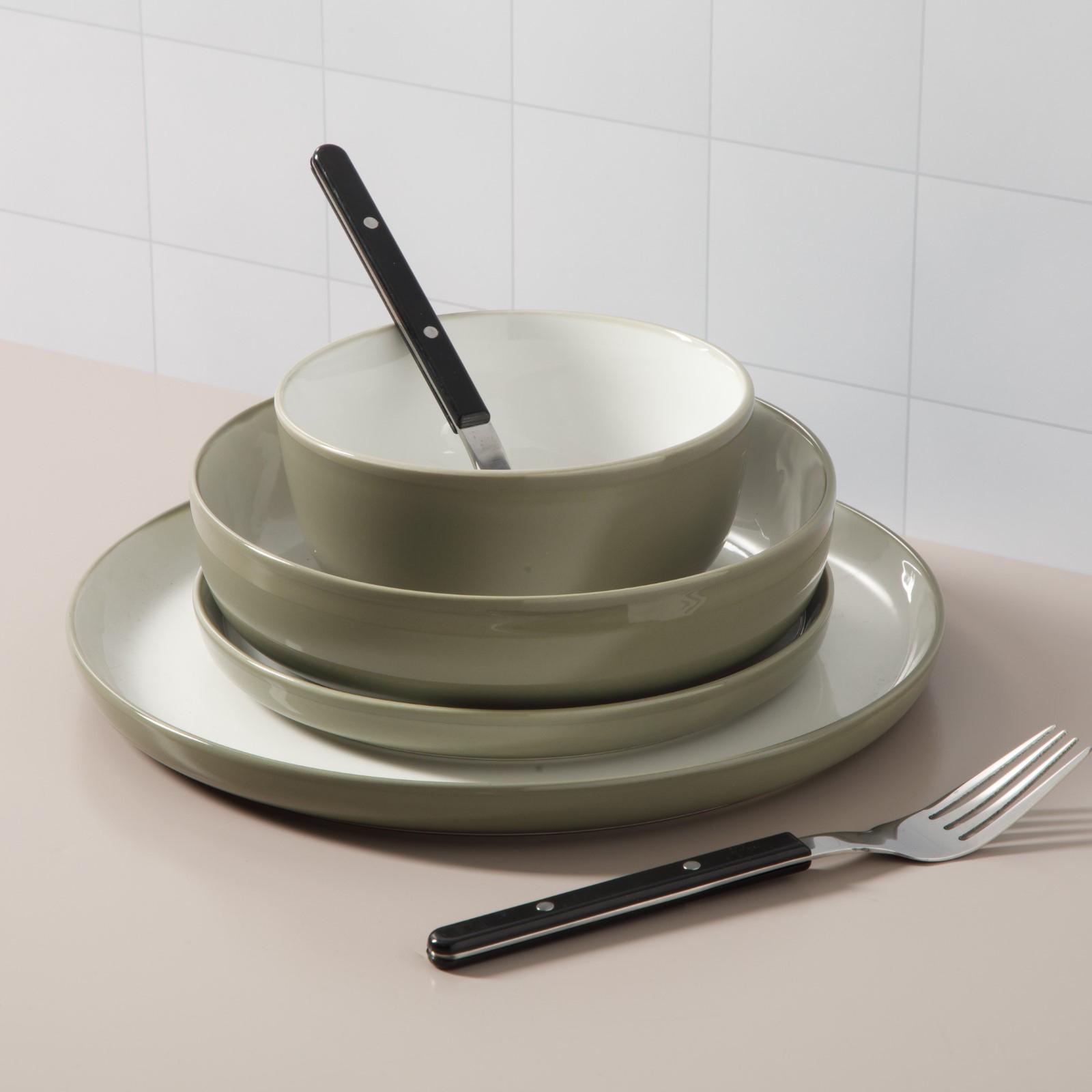 Kitchen Essentials 16-Piece Two-Tone Porcelain Dinnerware Set, Service for 4 7 Kitchen Essentials 16-Piece Two-Tone Porcelain Dinnerware Set, Service for 4