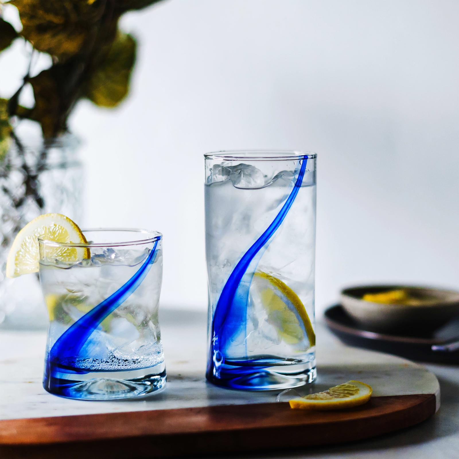 Blue Ribbon Impressions 8-Piece Drinkware Glass Set 6 Blue Ribbon Impressions 8-Piece Drinkware Glass Set