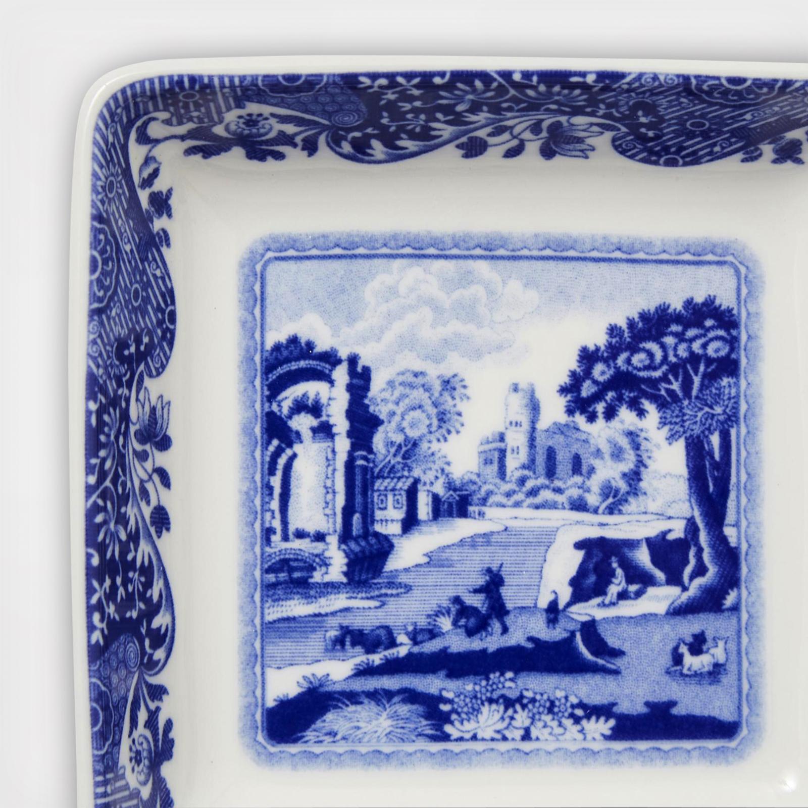 Blue Italian Square Dish, Set of 4 5 Blue Italian Square Dish, Set of 4