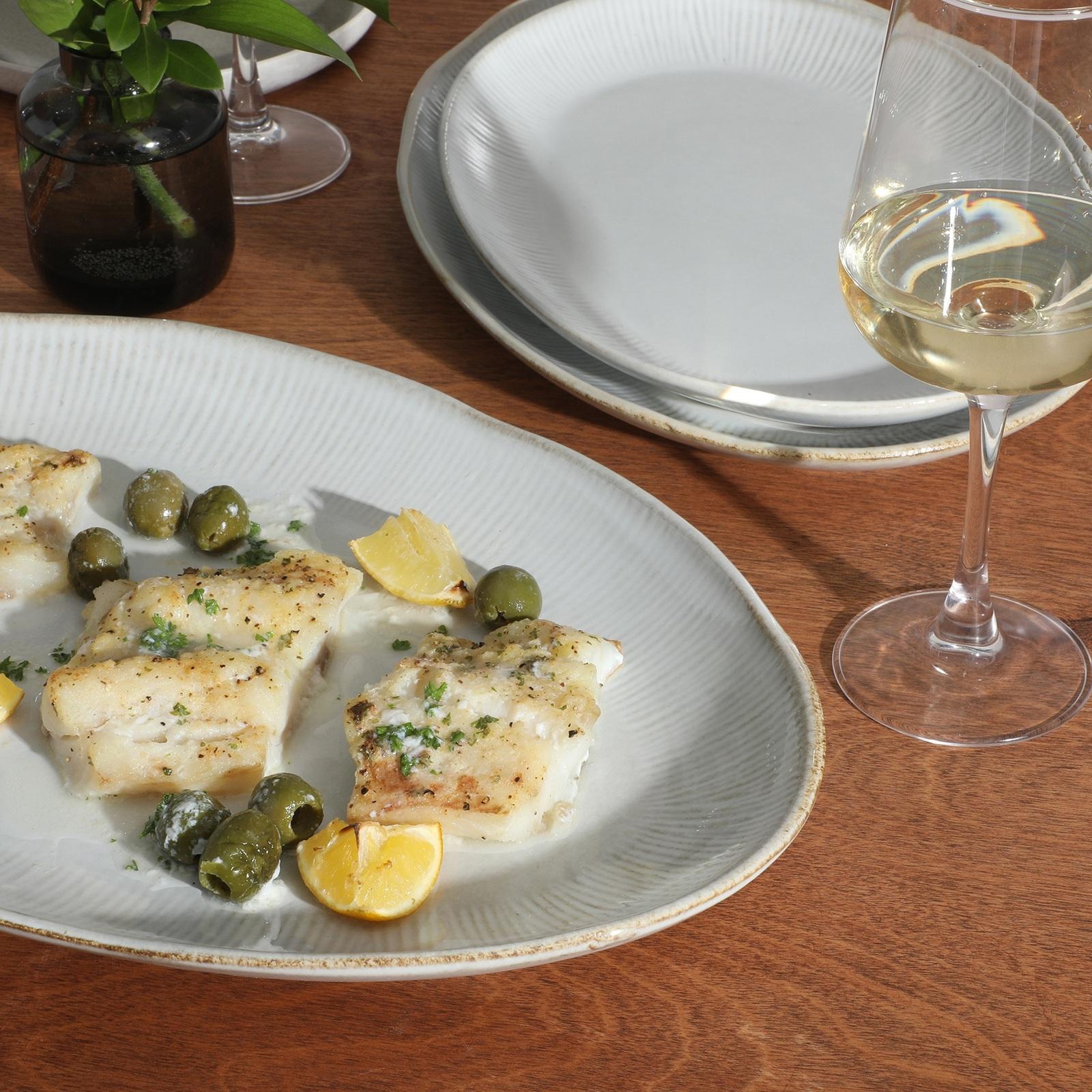 Dawson Mill 3-Piece Stoneware Oval Serving Platter Set 3 Dawson Mill 3-Piece Stoneware Oval Serving Platter Set