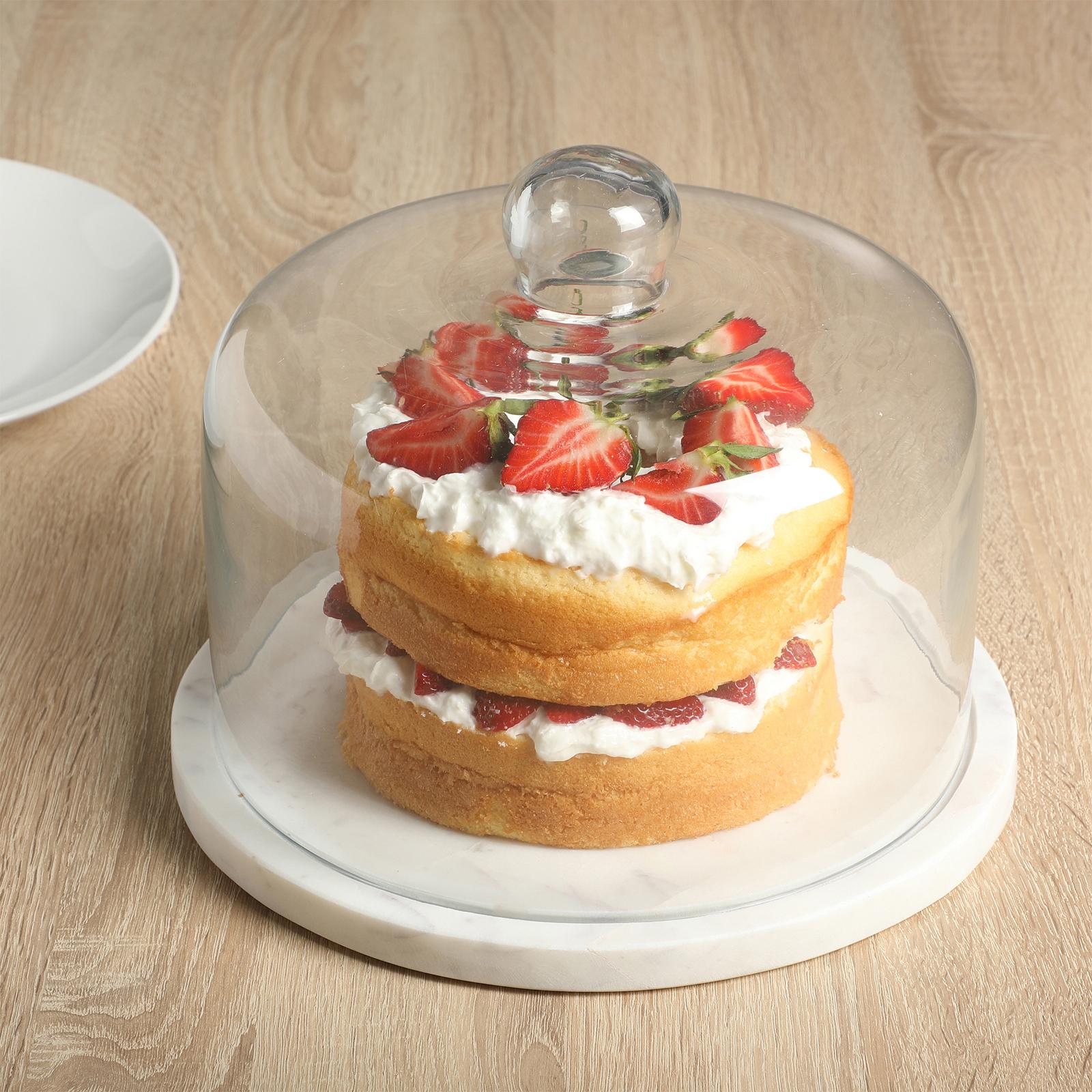 Ridgehaven Marble Cake Serving Platter with Glass Cloche 14 Ridgehaven Marble Cake Serving Platter with Glass Cloche