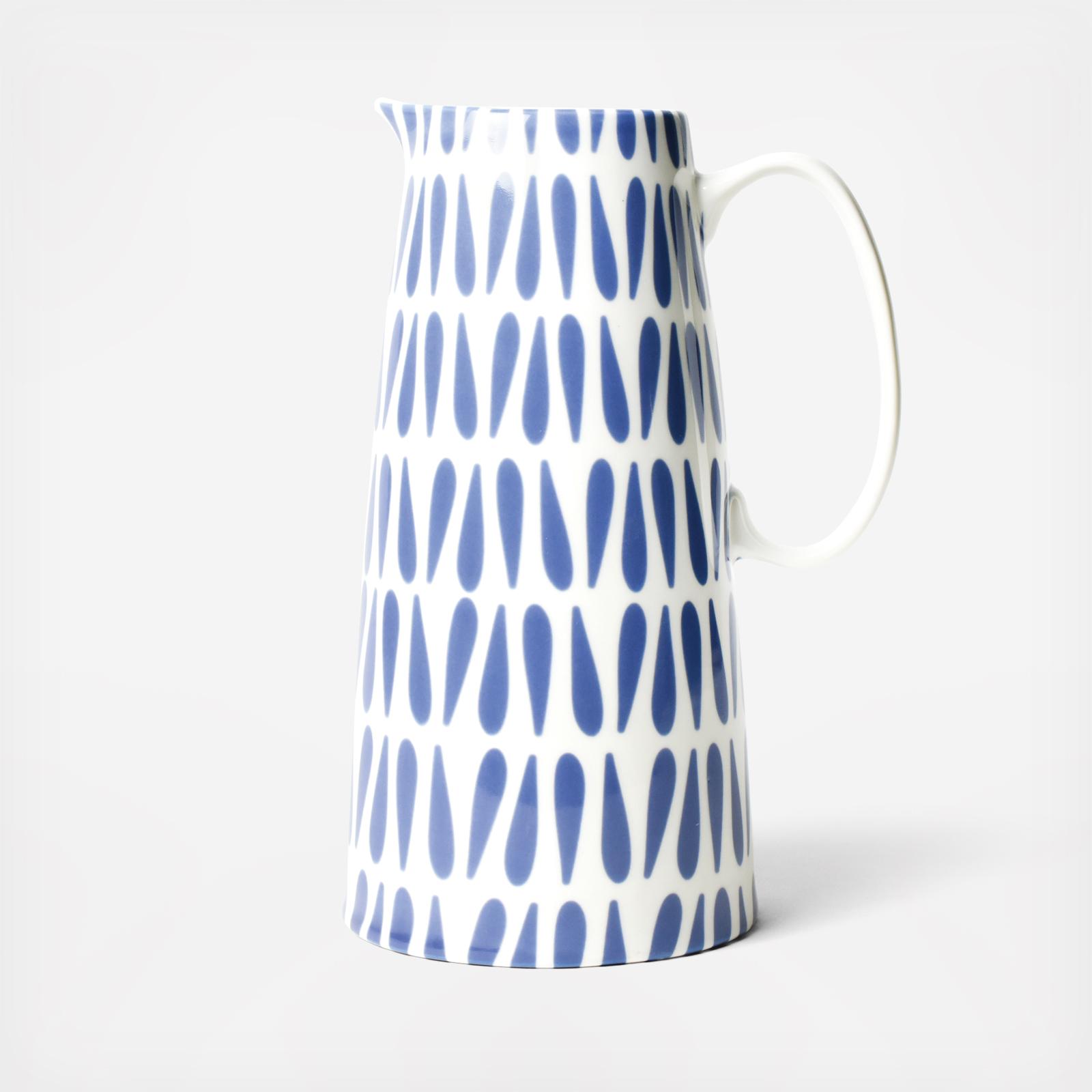 Iris Blue Drop Pedestal Pitcher