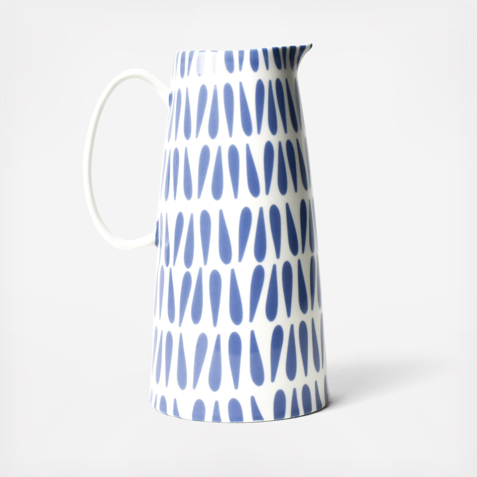 Iris Blue Drop Pedestal Pitcher