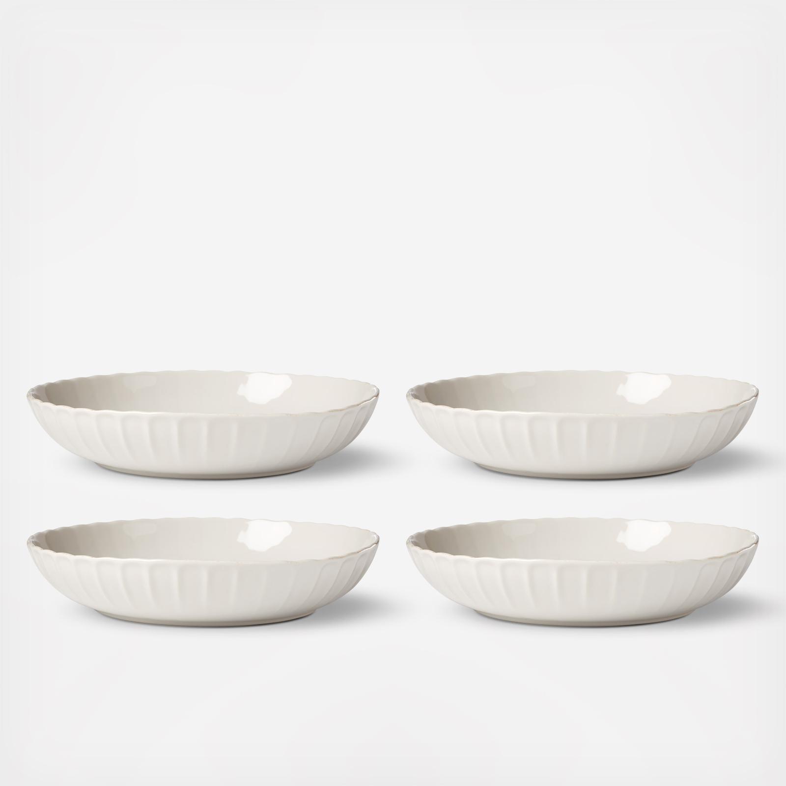 French Perle Groove Dinner Bowl, Set of 4 3 French Perle Groove Dinner Bowl, Set of 4