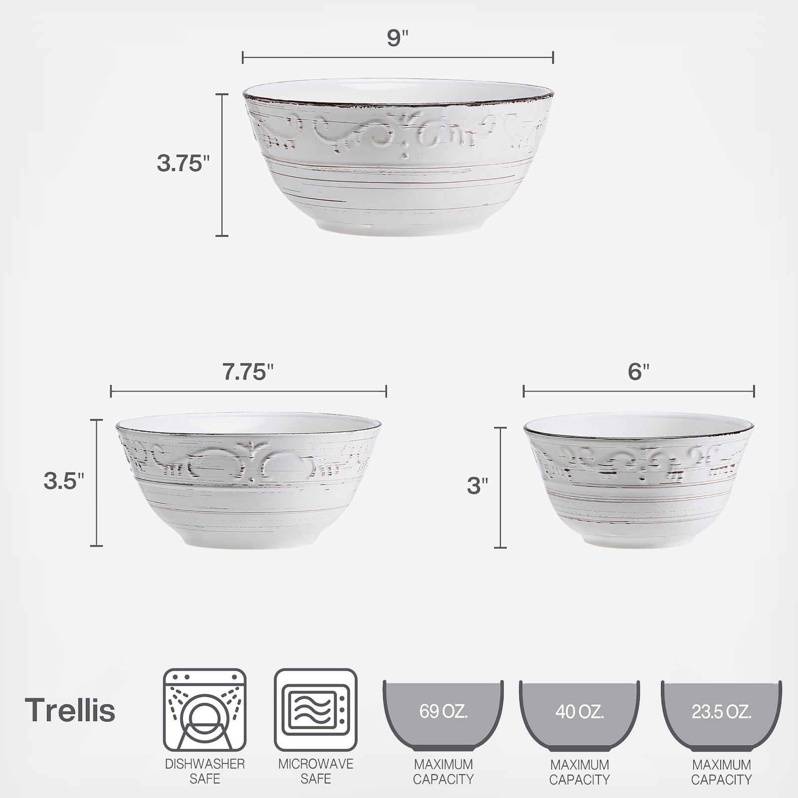 Trellis 3-Piece Serving Bowl Set 8 Trellis 3-Piece Serving Bowl Set