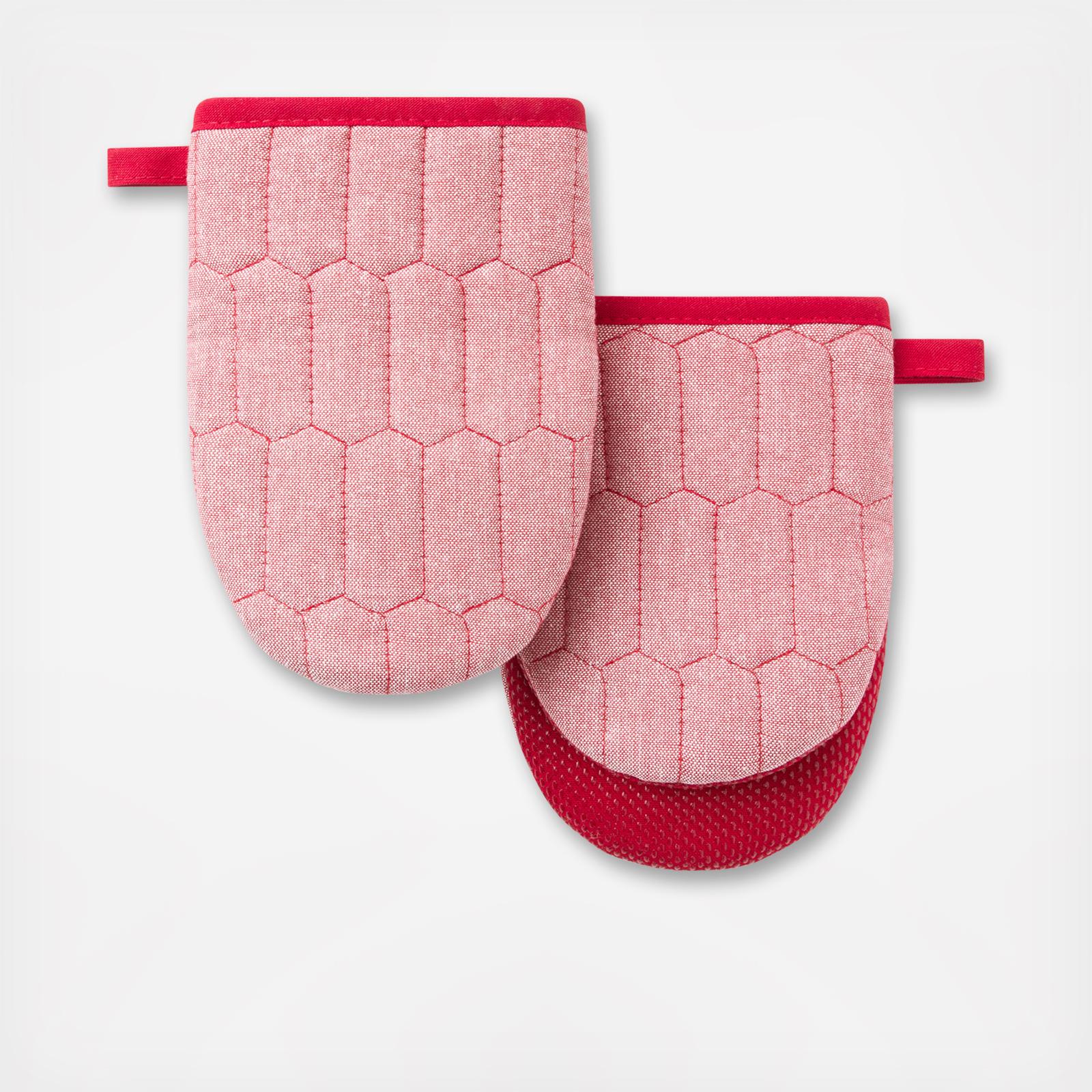Honeycomb Chambray Mini Oven Mitt, Set of 2 2 Honeycomb Chambray Mini Oven Mitt, Set of 2