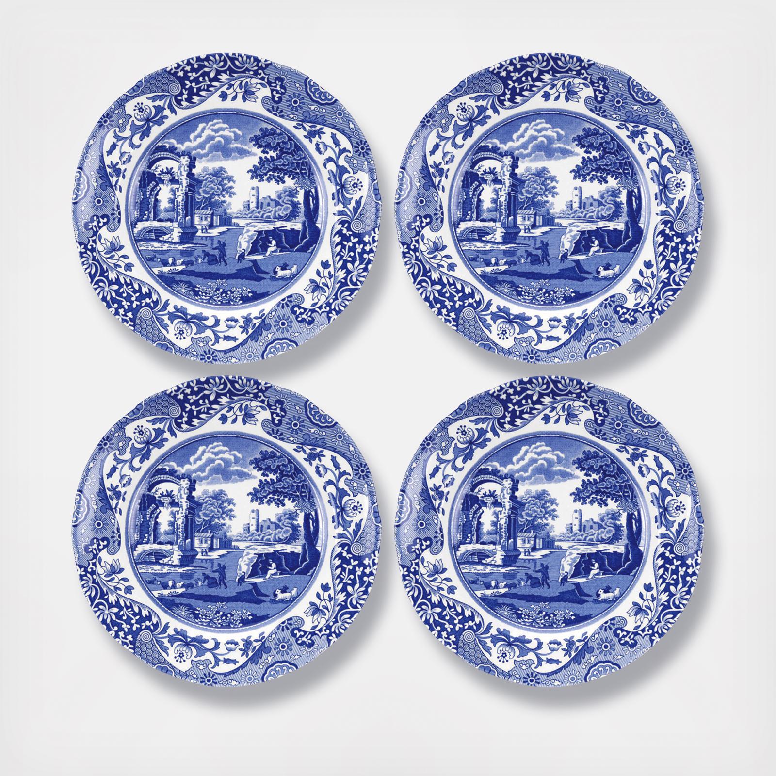 Blue Italian Salad Plate, Set of 4 2 Blue Italian Salad Plate, Set of 4