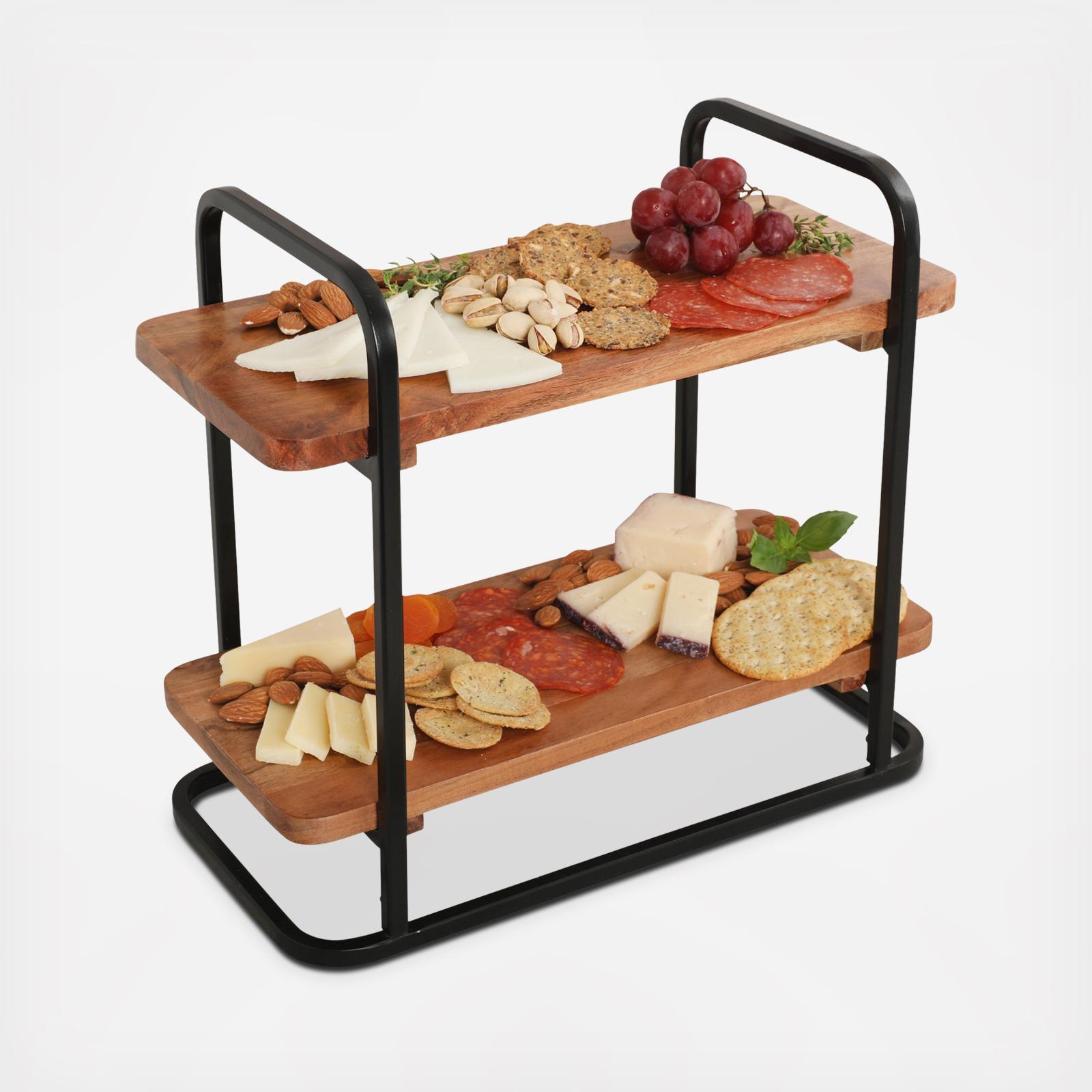 Gracious Dining 2-Tier Acacia Wooden Display 3 Gracious Dining 2-Tier Acacia Wooden Display