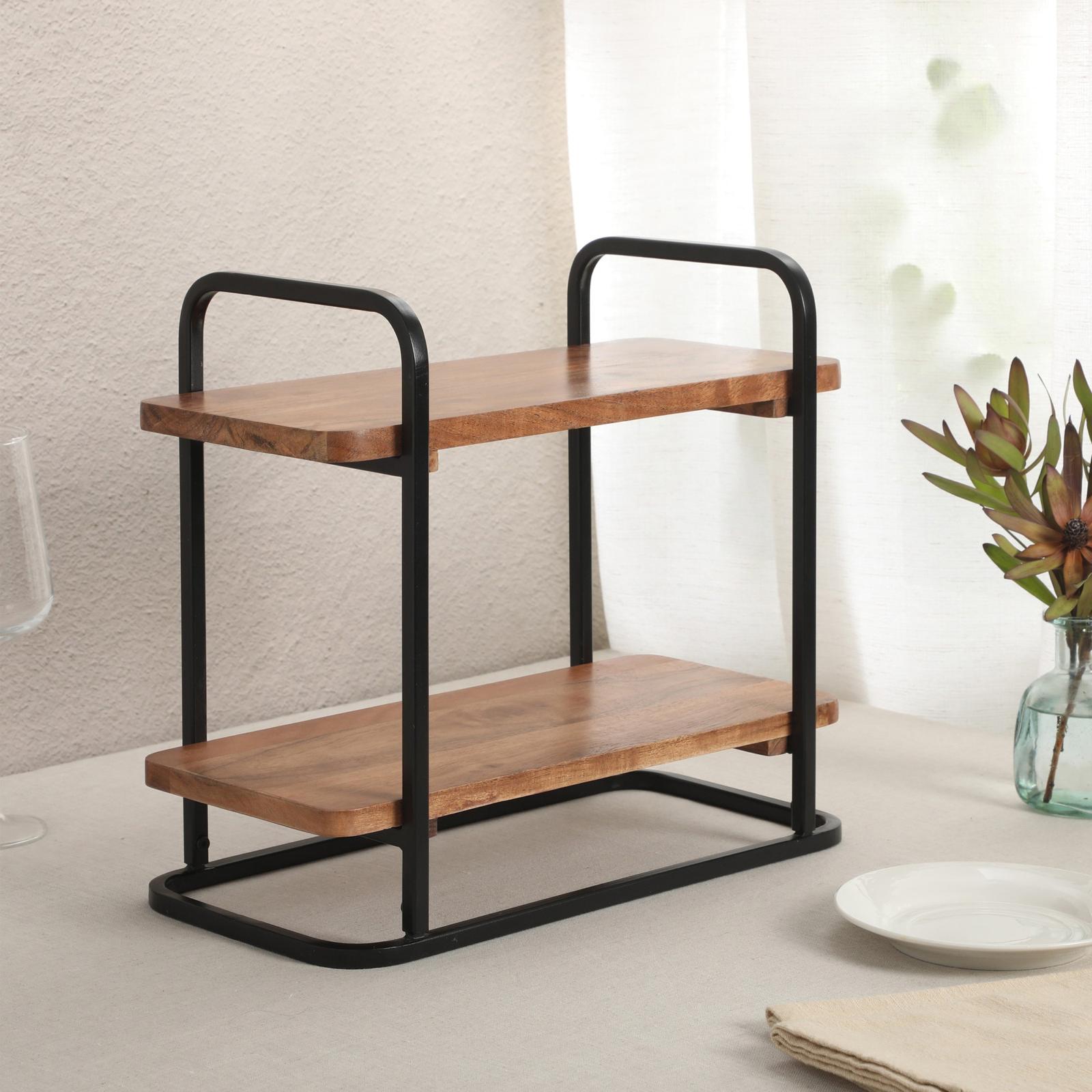 Gracious Dining 2-Tier Acacia Wooden Display 4 Gracious Dining 2-Tier Acacia Wooden Display