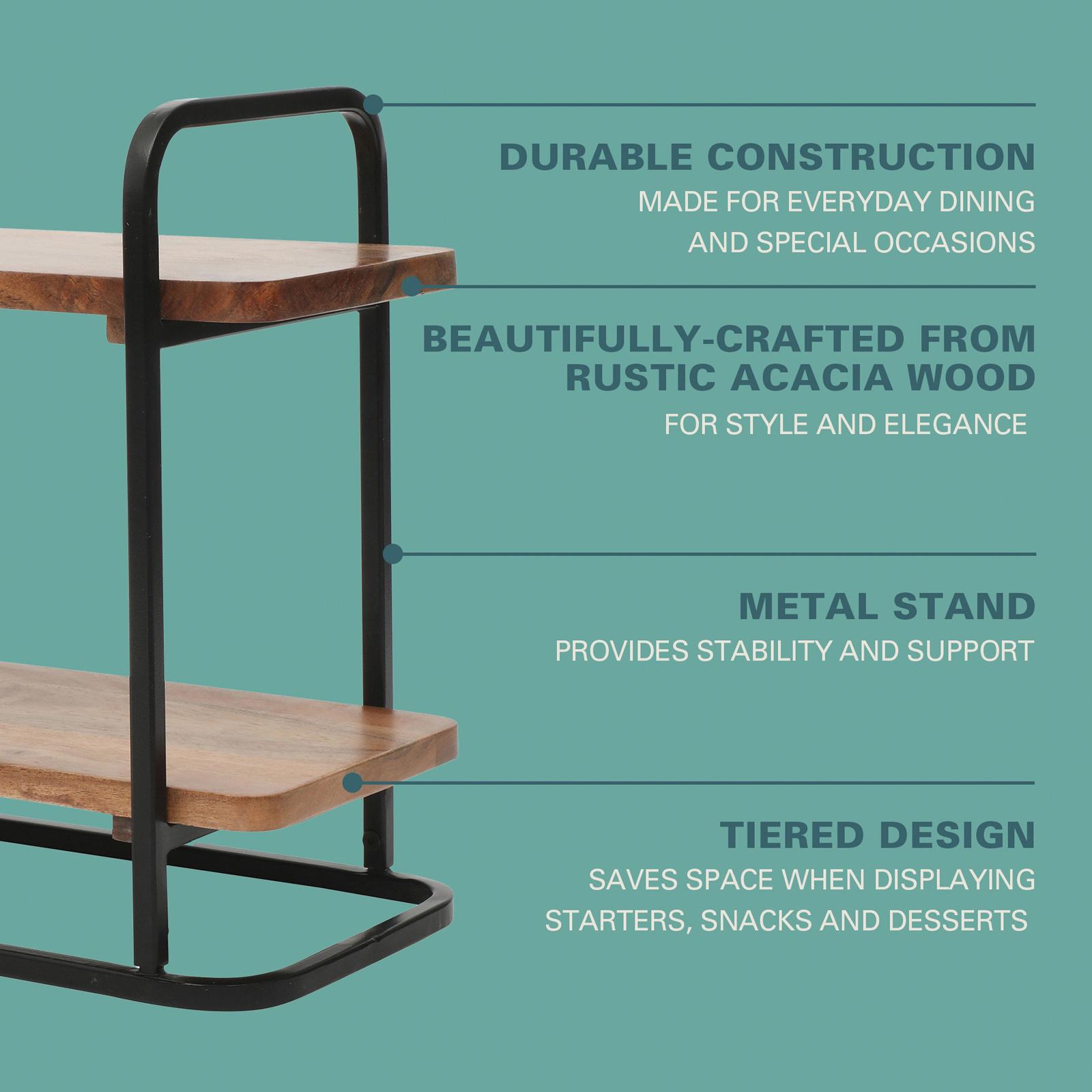 Gracious Dining 2-Tier Acacia Wooden Display 7 Gracious Dining 2-Tier Acacia Wooden Display