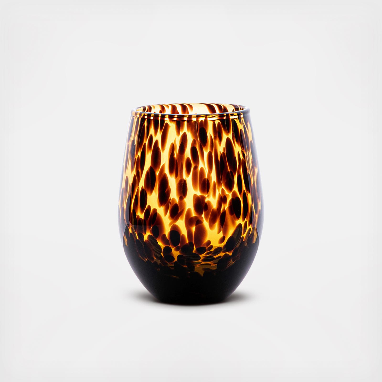 Puro Tortoiseshell Stemless Wine Glass 2 Puro Tortoiseshell Stemless Wine Glass
