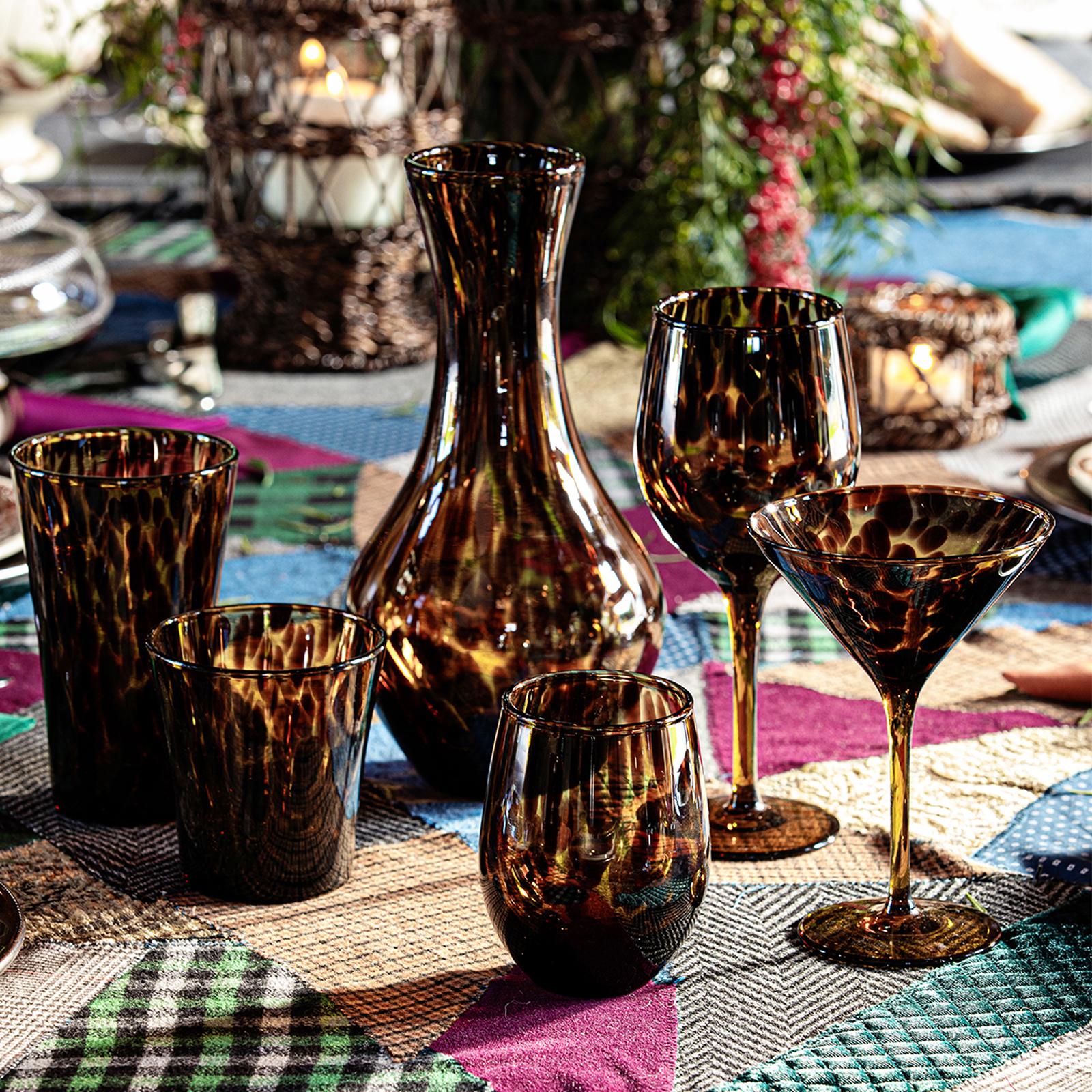 Puro Tortoiseshell Stemless Wine Glass 2 Puro Tortoiseshell Stemless Wine Glass