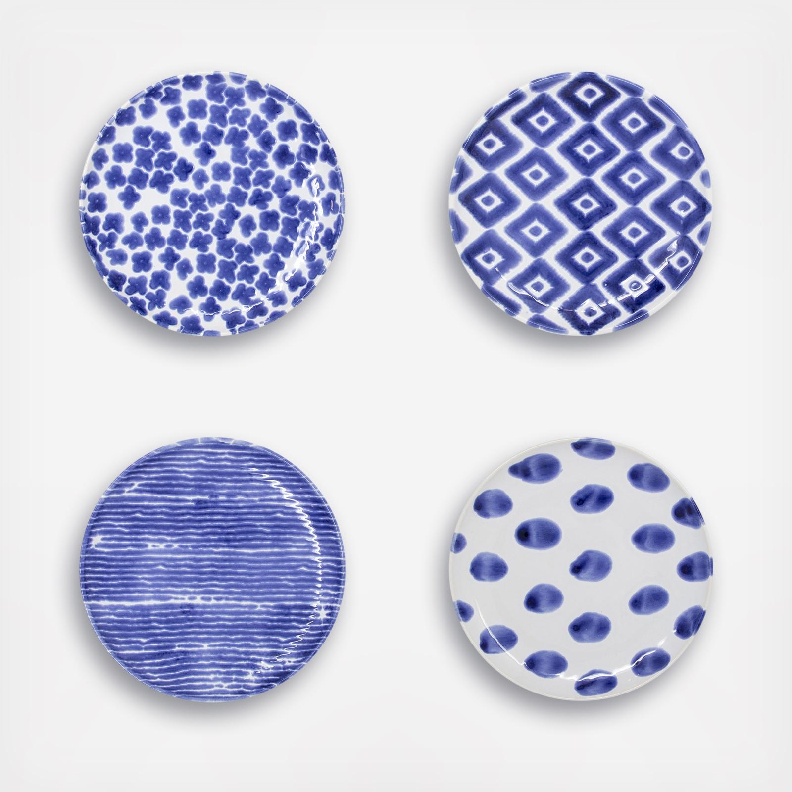 Santorini Assorted Snack Plate, Set of 4 10 Santorini Assorted Snack Plate, Set of 4