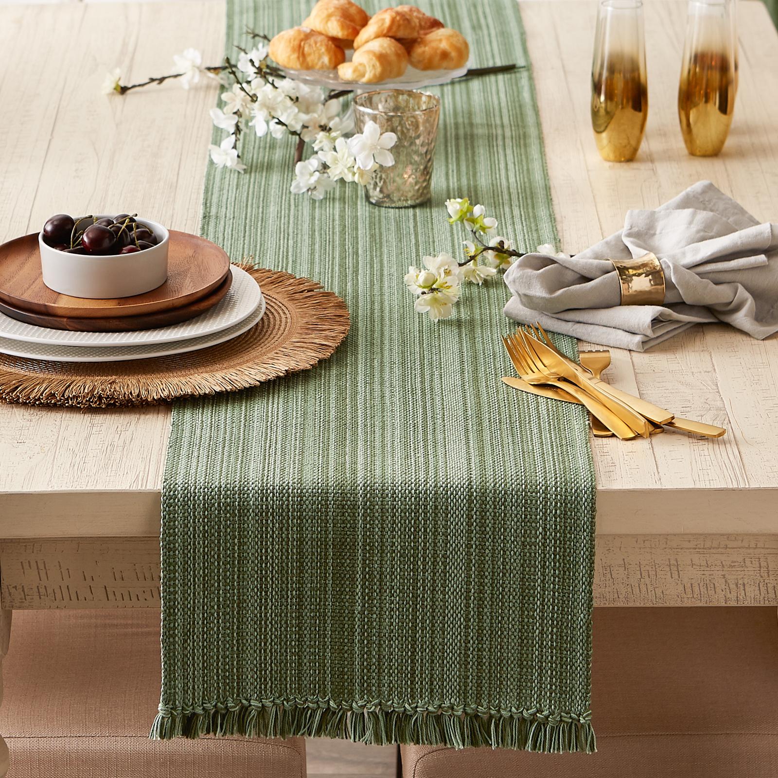 Variegated Fringe Table Runner 1 Variegated Fringe Table Runner