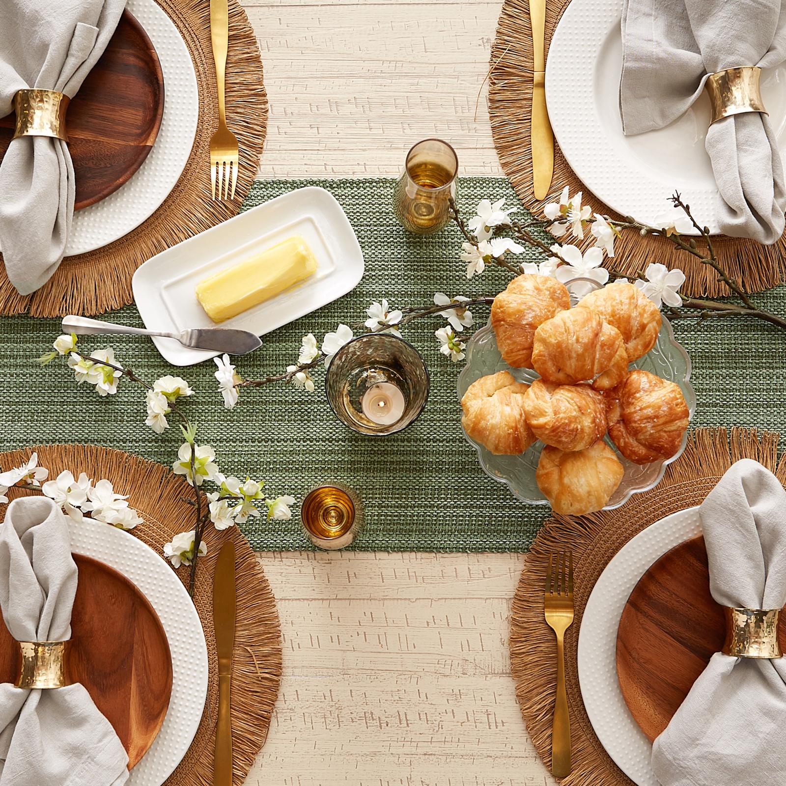 Variegated Fringe Table Runner 4 Variegated Fringe Table Runner