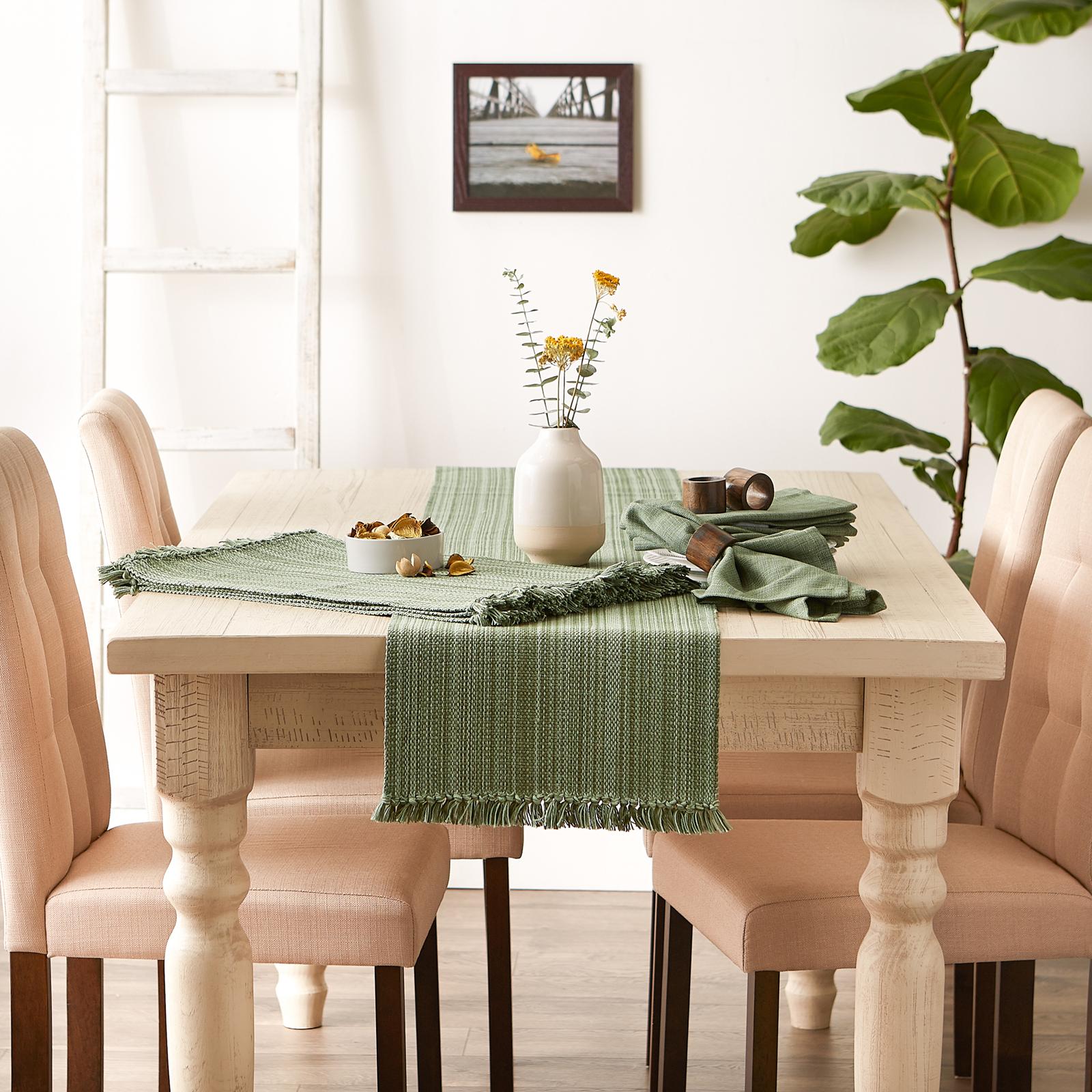Variegated Fringe Table Runner 6 Variegated Fringe Table Runner