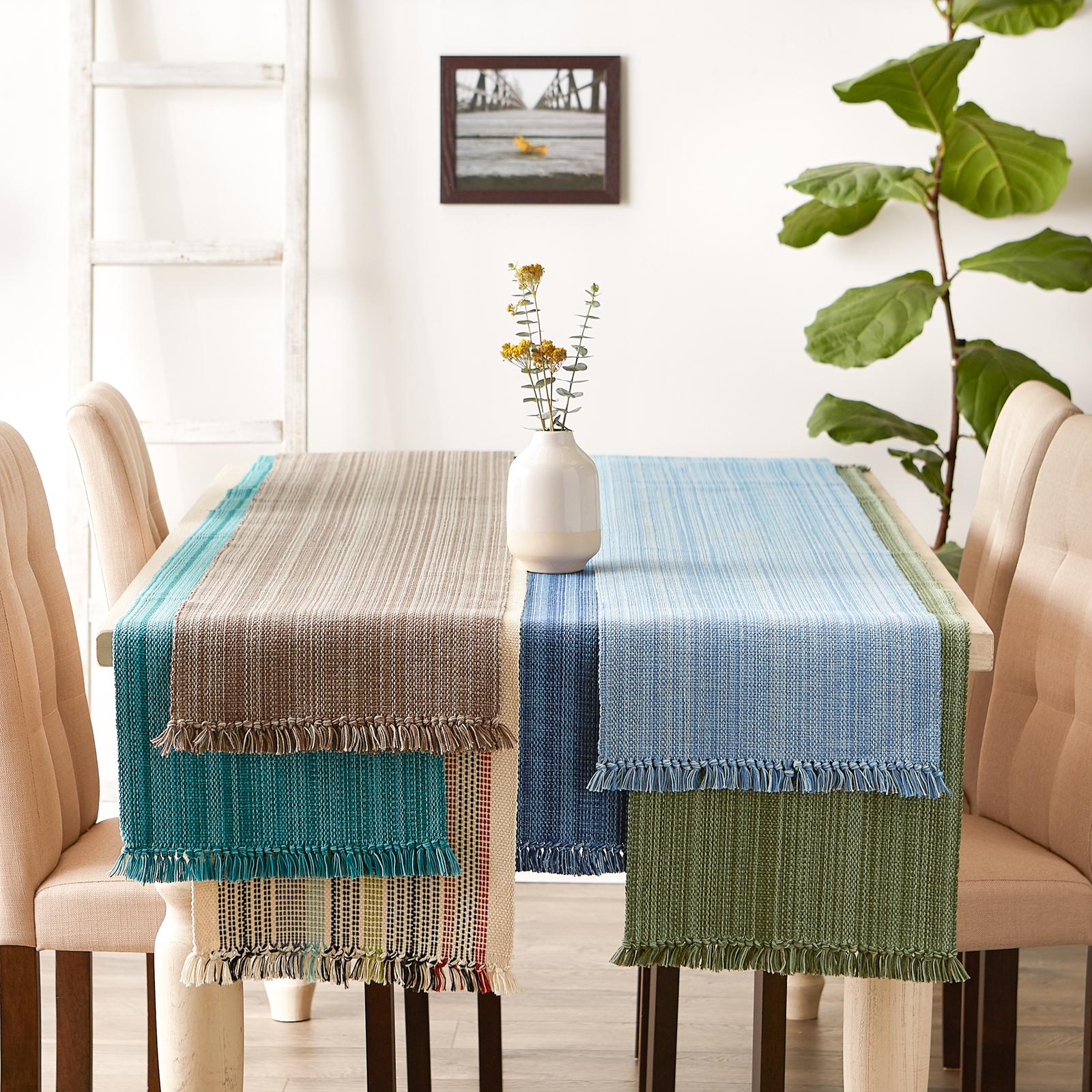 Variegated Fringe Table Runner 7 Variegated Fringe Table Runner