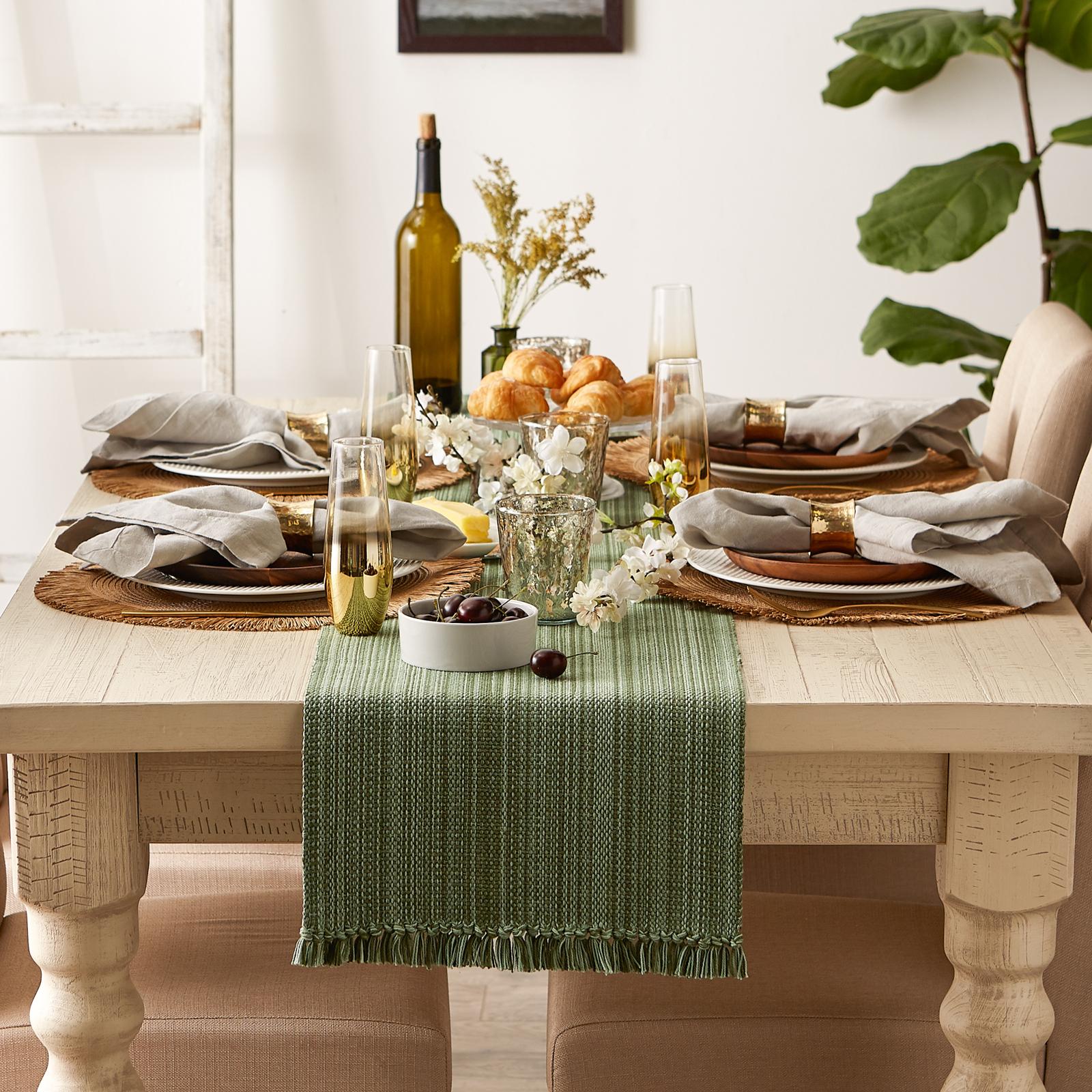 Variegated Fringe Table Runner 8 Variegated Fringe Table Runner