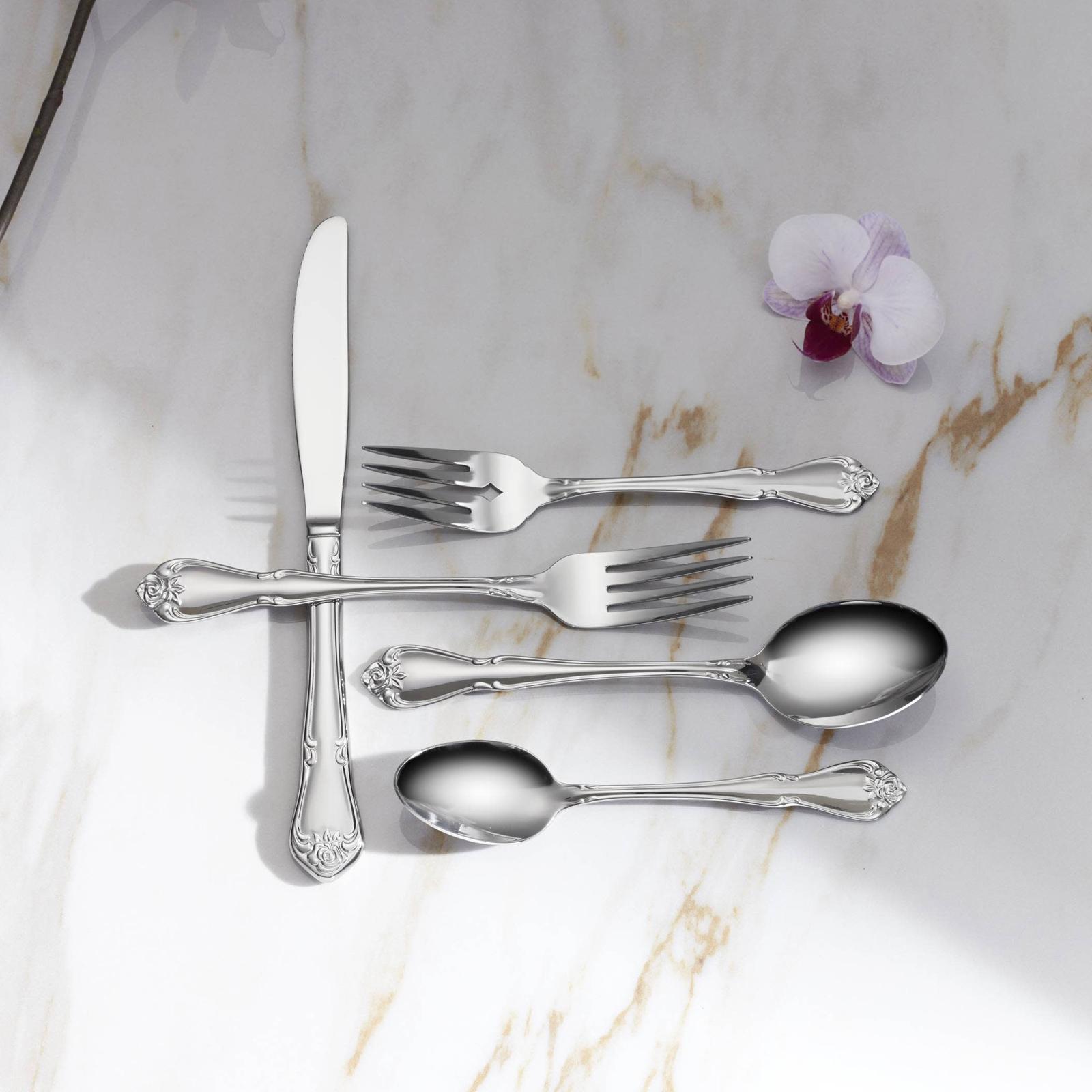 True Rose 20-Piece Everyday Flatware Set, Service for 4