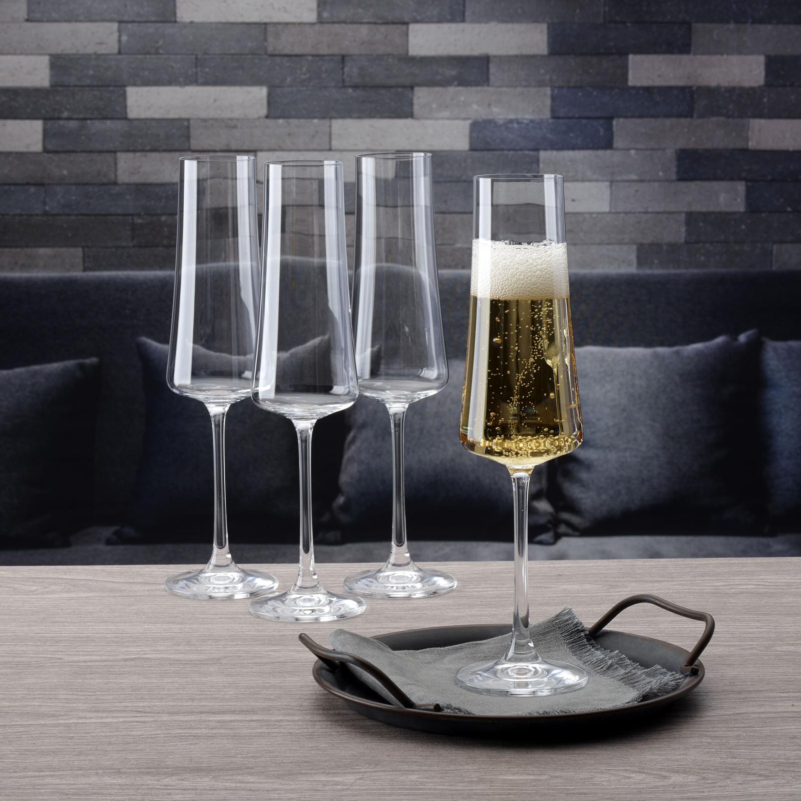 Aline Champagne Flute Crystal Glass, Set of 4 9 Aline Champagne Flute Crystal Glass, Set of 4