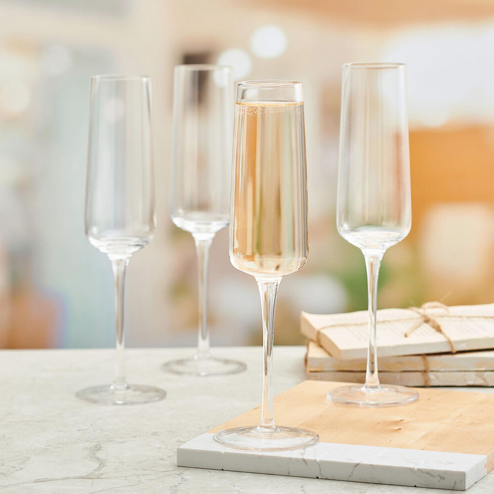 Cora Flute Glass, Set of 4 8 Cora Flute Glass, Set of 4