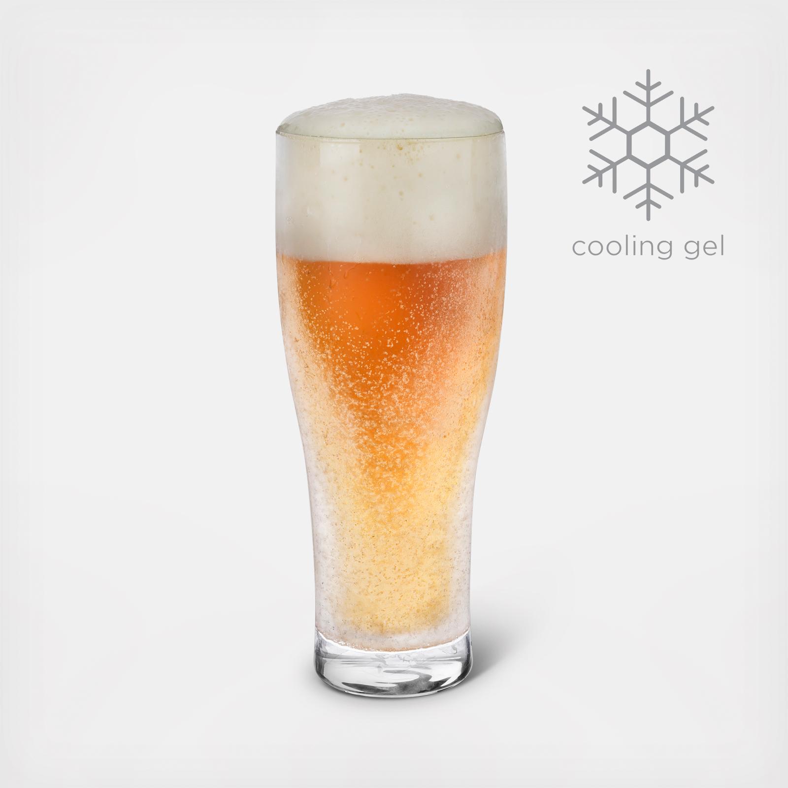 Glacier Double Walled Chilling Beer Glass 4 Glacier Double Walled Chilling Beer Glass