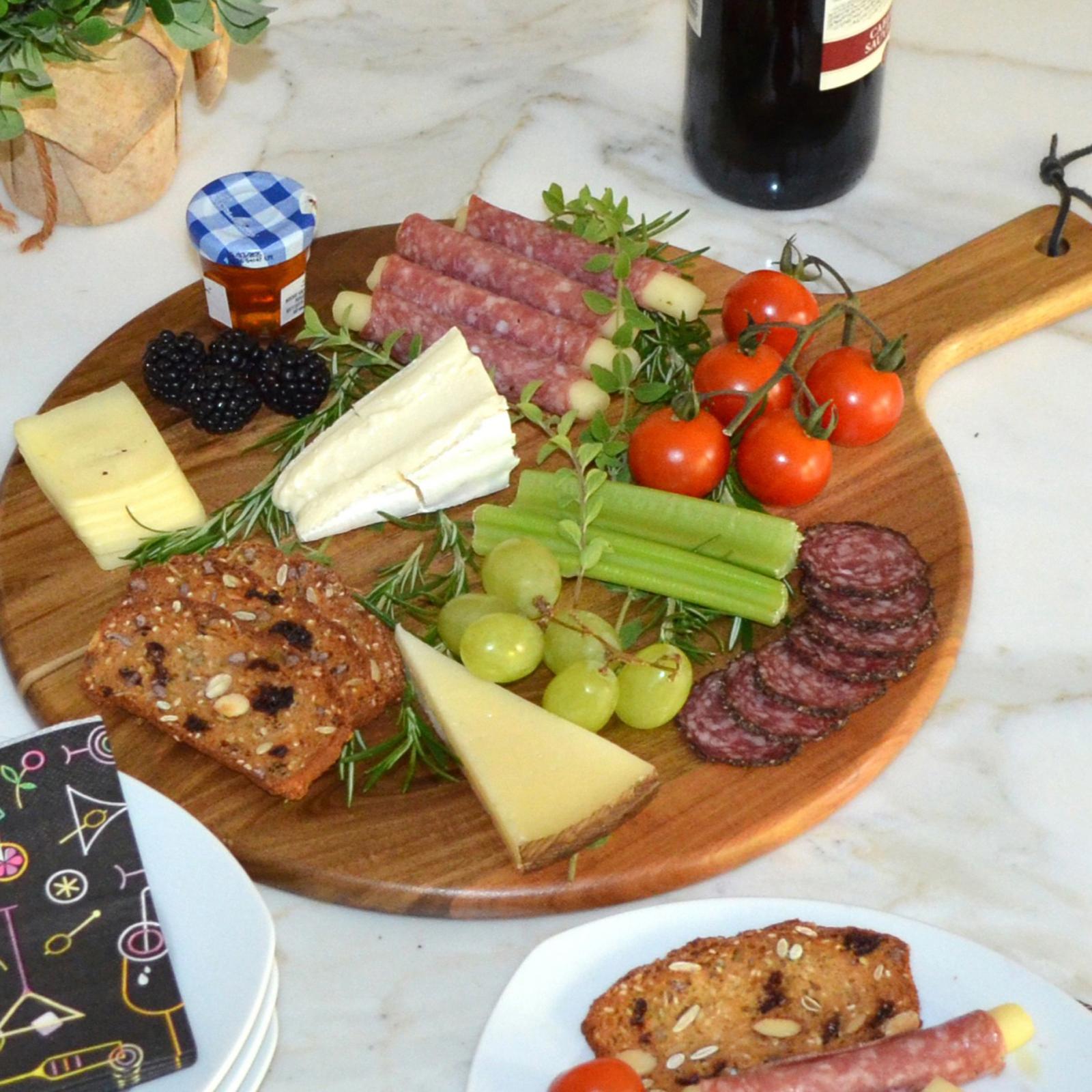 Personalized Engraved Round Acacia Charcuterie Serving Paddle 12 Personalized Engraved Round Acacia Charcuterie Serving Paddle