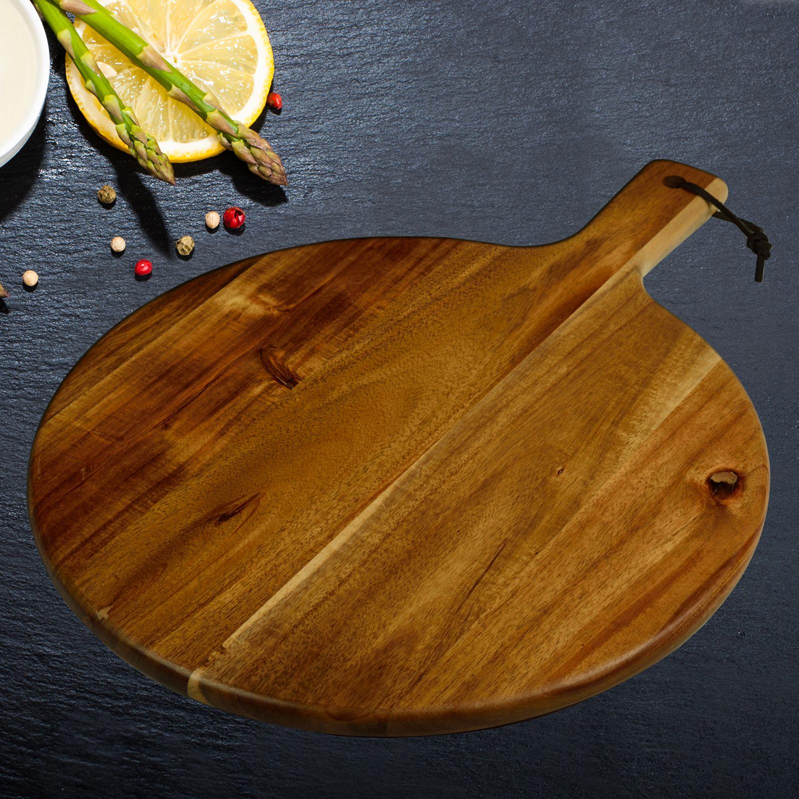 Personalized Engraved Round Acacia Charcuterie Serving Paddle 5 Personalized Engraved Round Acacia Charcuterie Serving Paddle