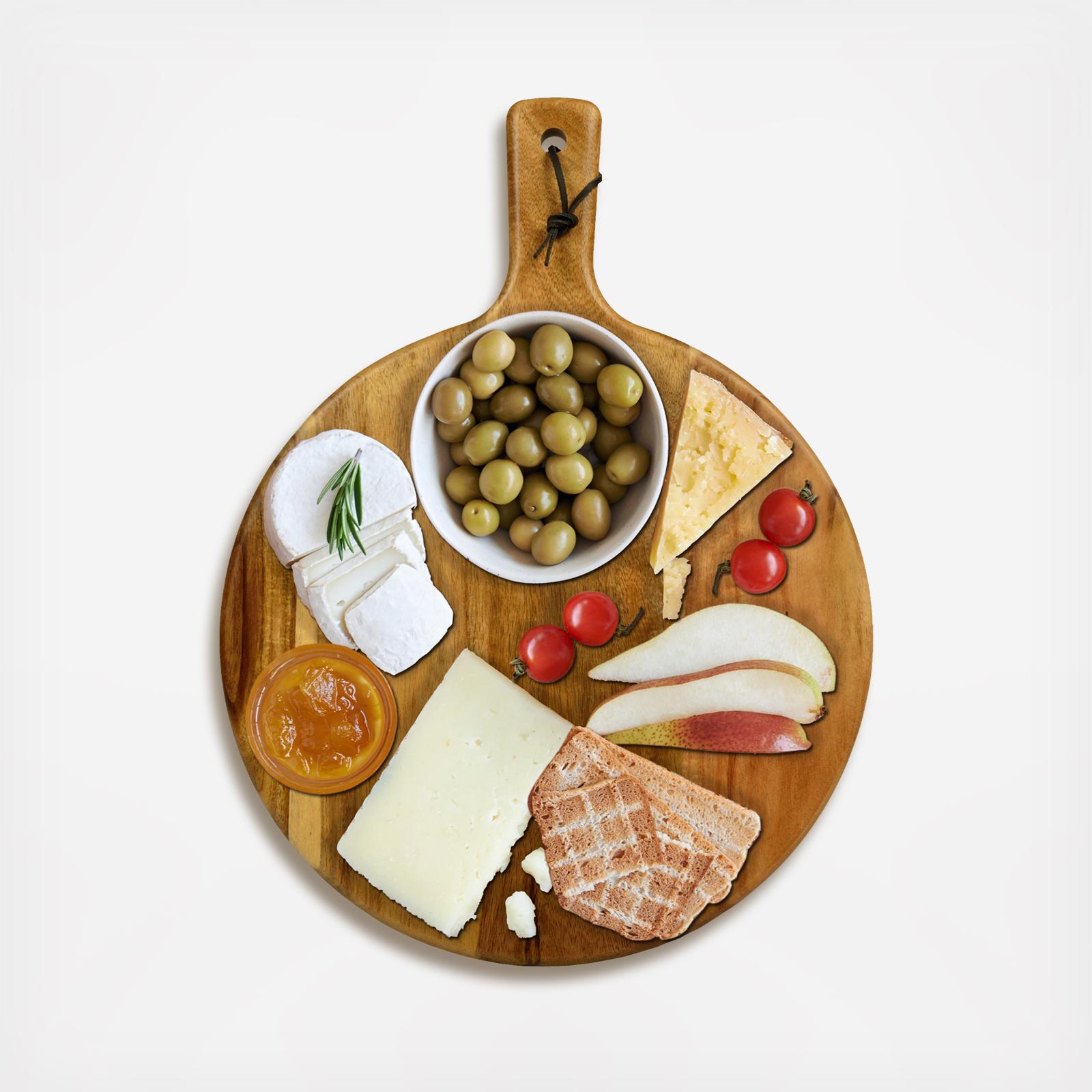 Personalized Engraved Round Acacia Charcuterie Serving Paddle 7 Personalized Engraved Round Acacia Charcuterie Serving Paddle