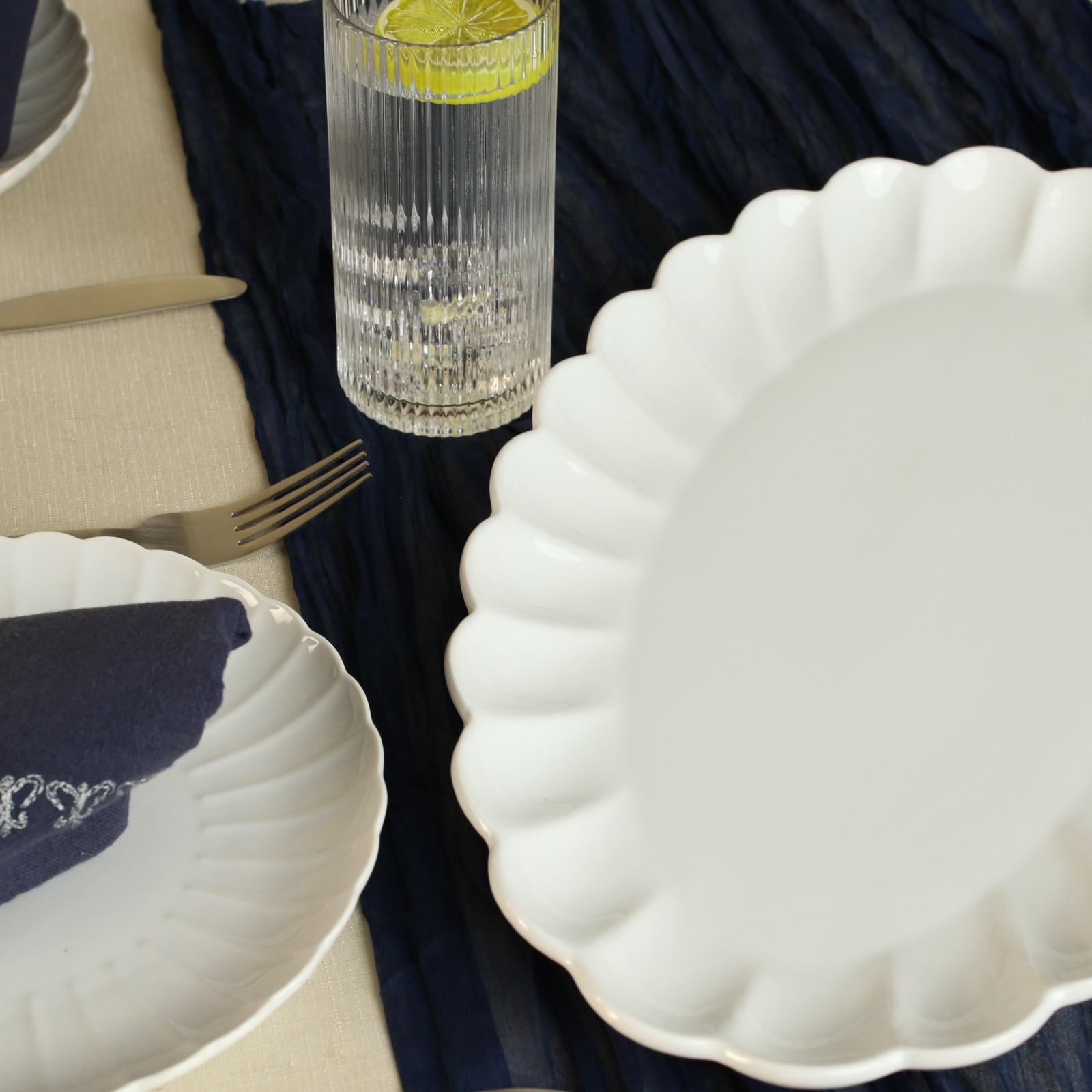 Petal Oval Platter & Round Bowl Serving Set 7 Petal Oval Platter & Round Bowl Serving Set