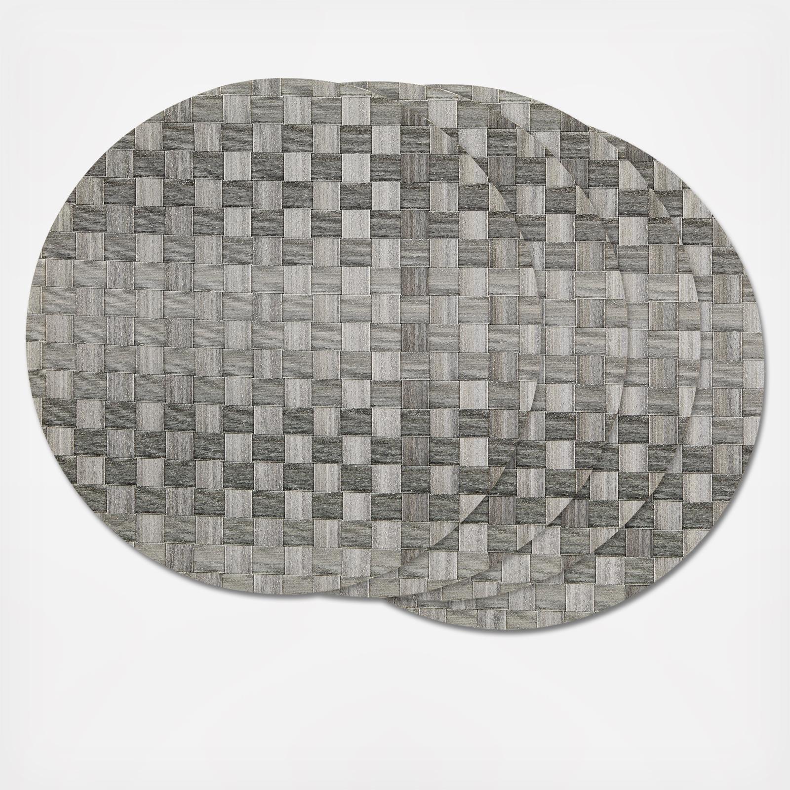 Basketweave Round Woven Placemat, Set of 4 2 Basketweave Round Woven Placemat, Set of 4