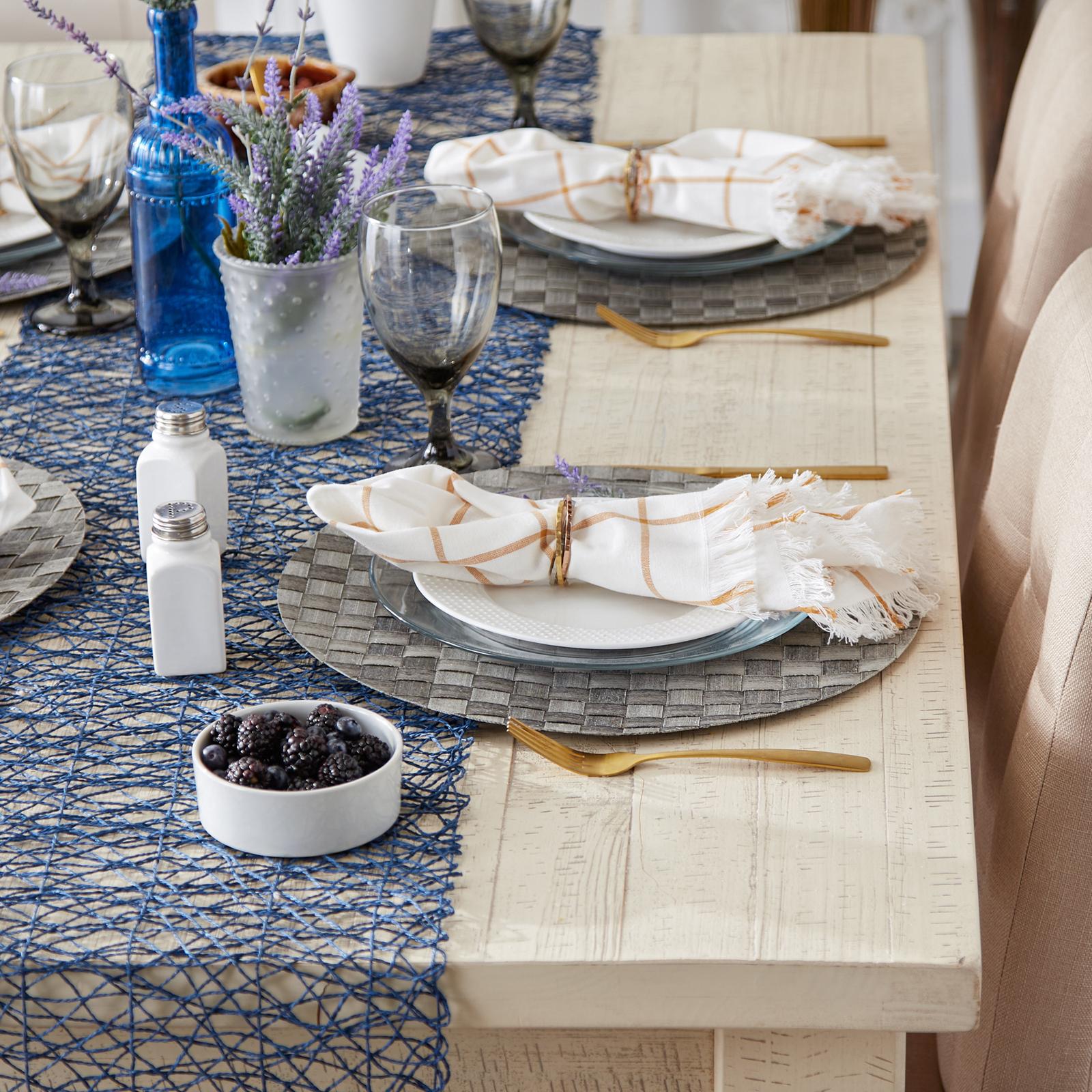 Basketweave Round Woven Placemat, Set of 4 5 Basketweave Round Woven Placemat, Set of 4