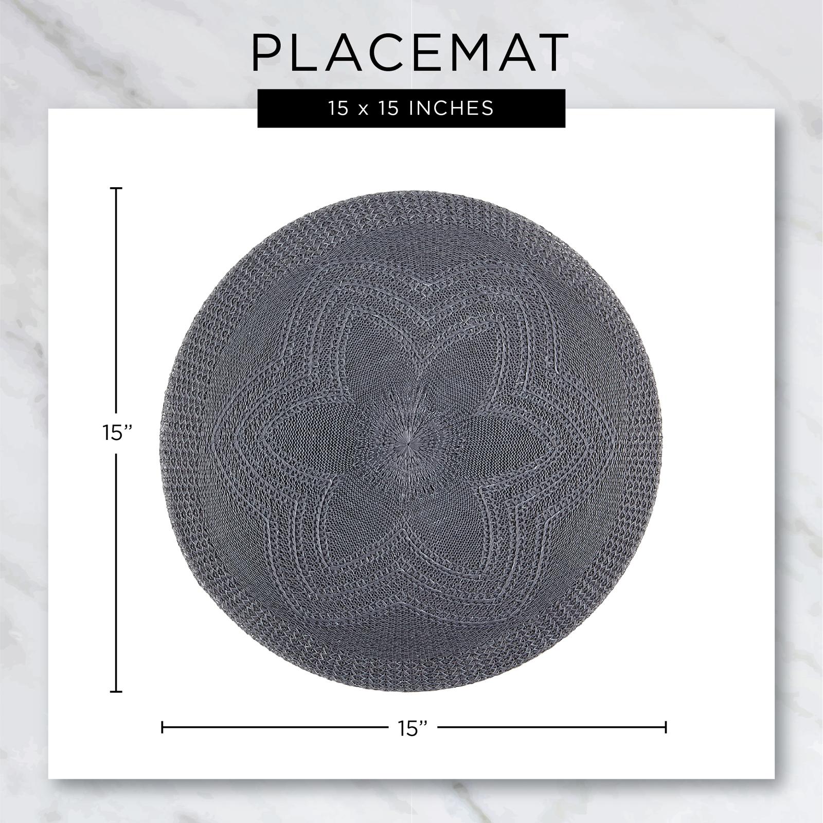 Basketweave Round Woven Placemat, Set of 4 8 Basketweave Round Woven Placemat, Set of 4