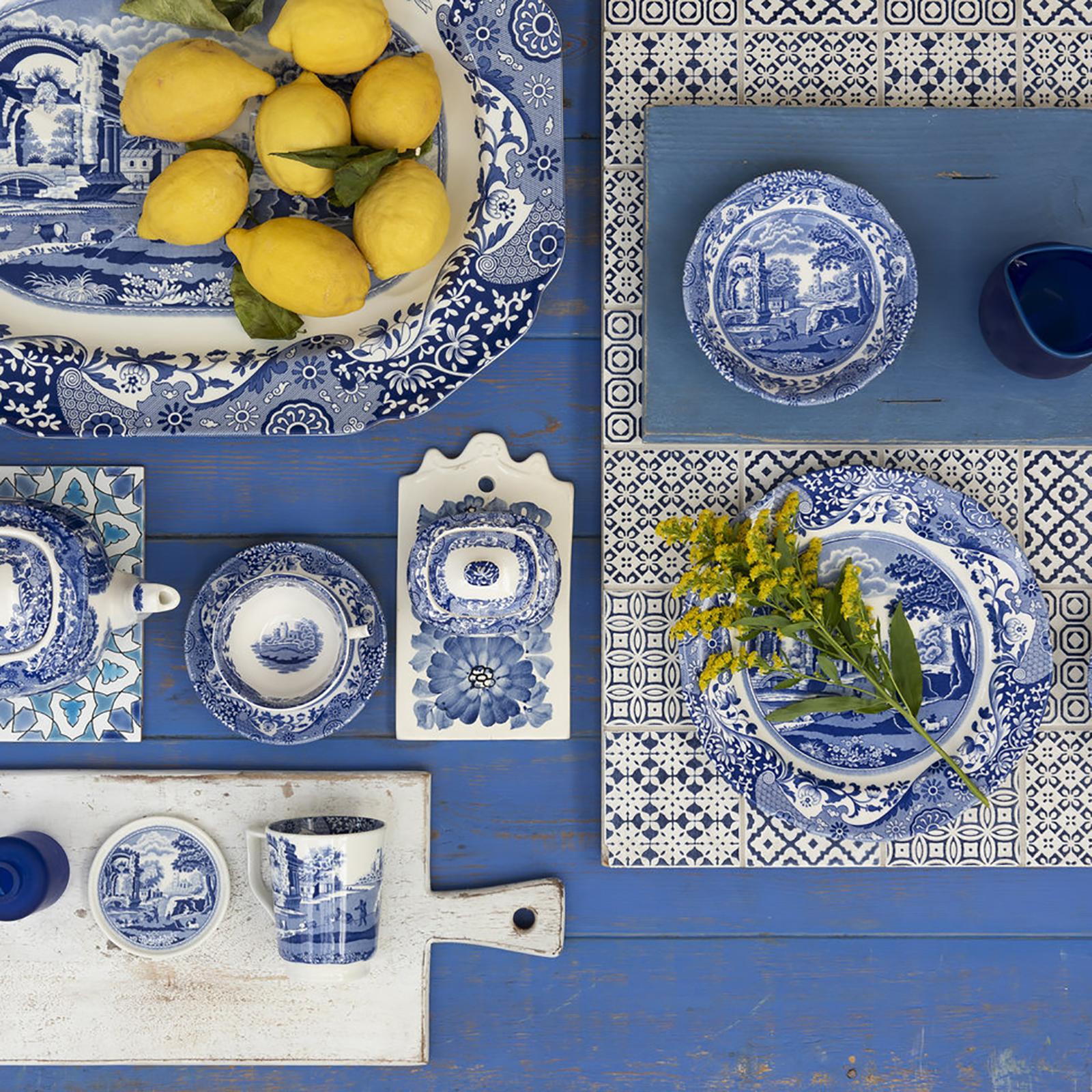 Blue Italian Deep Round Bowl 4 Blue Italian Deep Round Bowl