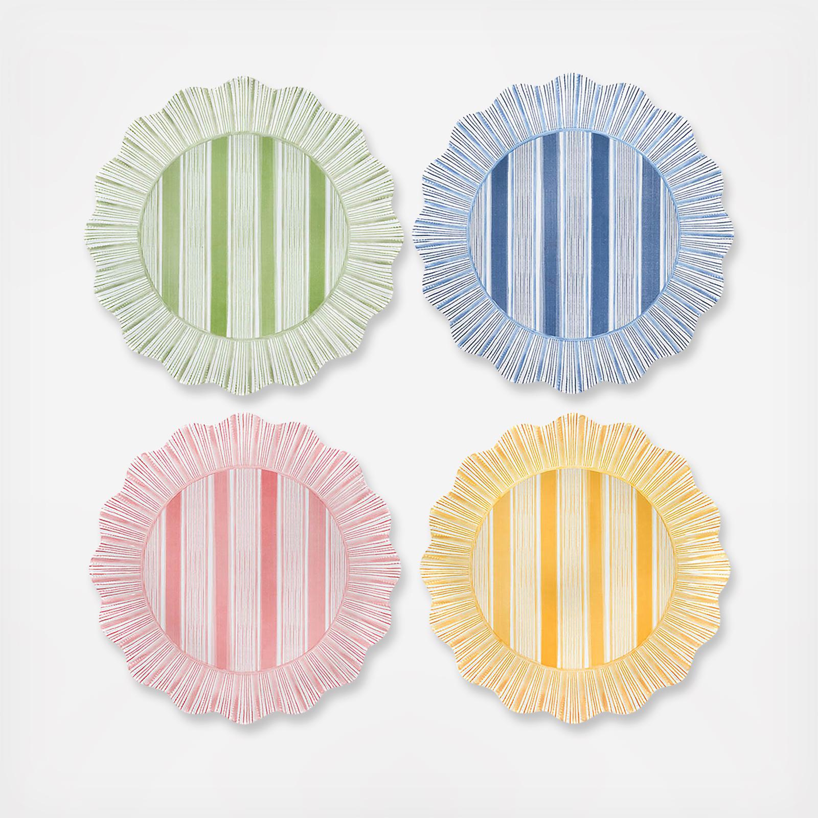 Cabana Stripe Assorted Melamine Dinner Plate, Set of 4 2 Cabana Stripe Assorted Melamine Dinner Plate, Set of 4