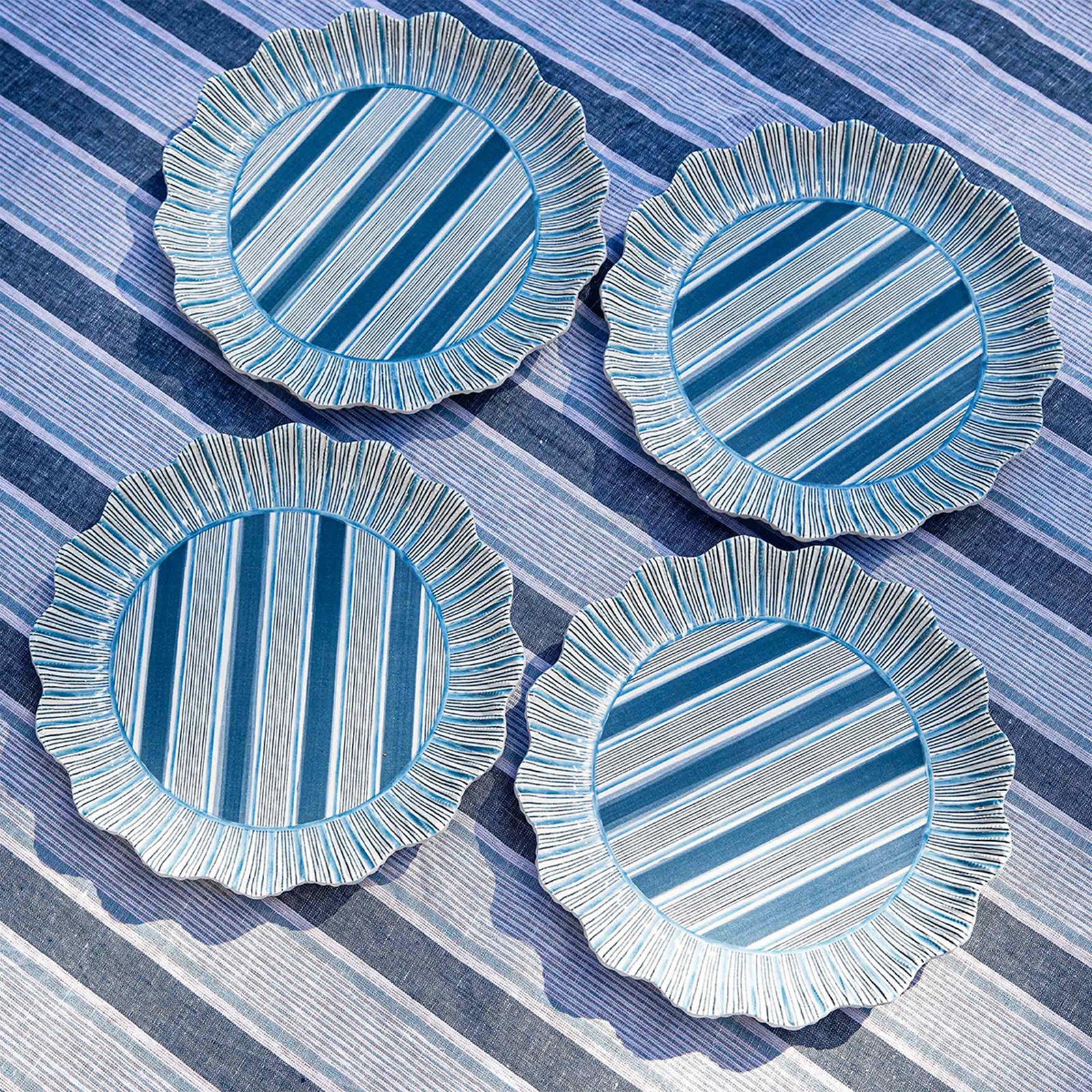 Cabana Stripe Assorted Melamine Dinner Plate, Set of 4 3 Cabana Stripe Assorted Melamine Dinner Plate, Set of 4
