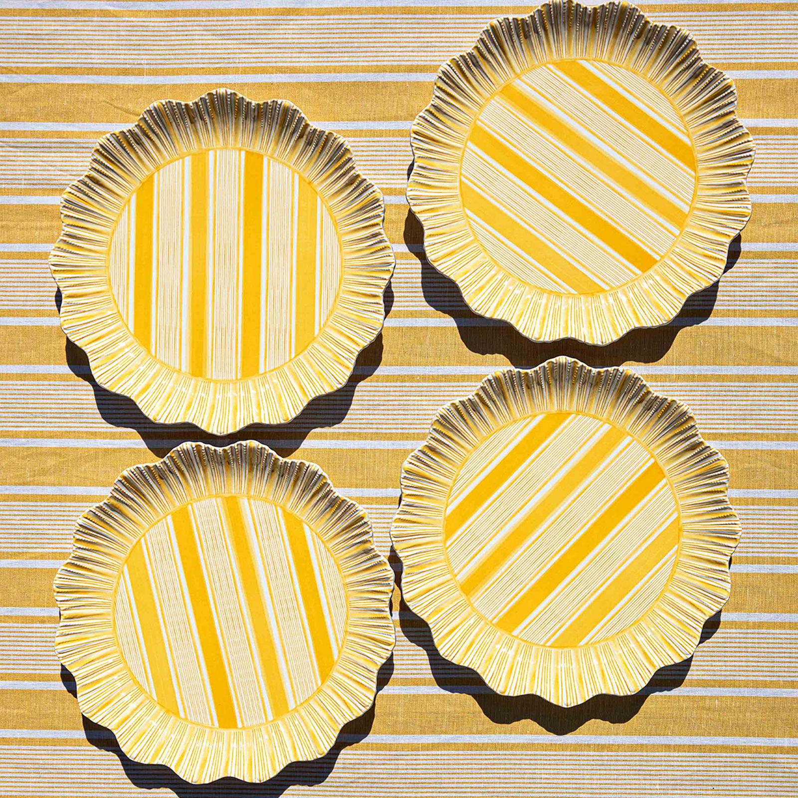 Cabana Stripe Assorted Melamine Dinner Plate, Set of 4 5 Cabana Stripe Assorted Melamine Dinner Plate, Set of 4