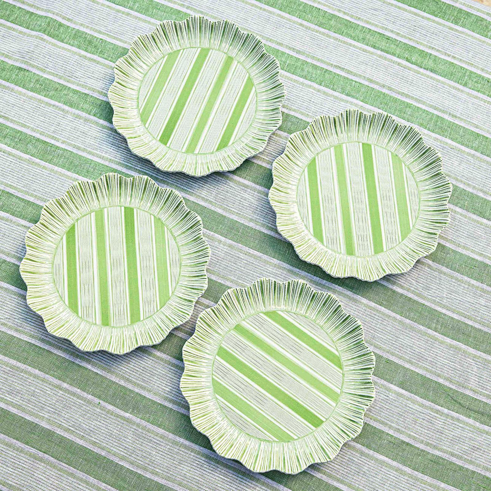 Cabana Stripe Assorted Melamine Dinner Plate, Set of 4 6 Cabana Stripe Assorted Melamine Dinner Plate, Set of 4