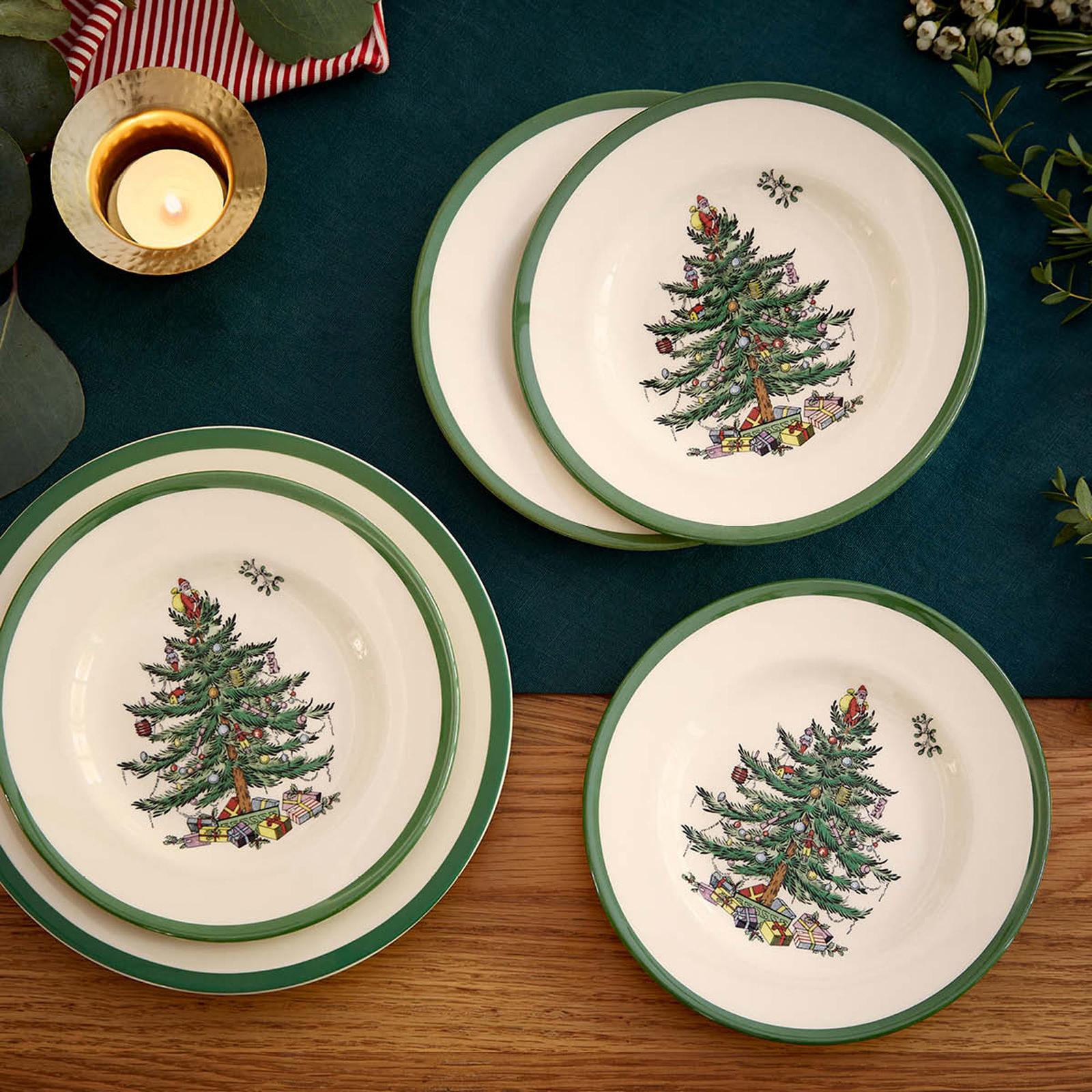Christmas Tree Bread & Butter Plate, Set of 4 1 Christmas Tree Bread & Butter Plate, Set of 4