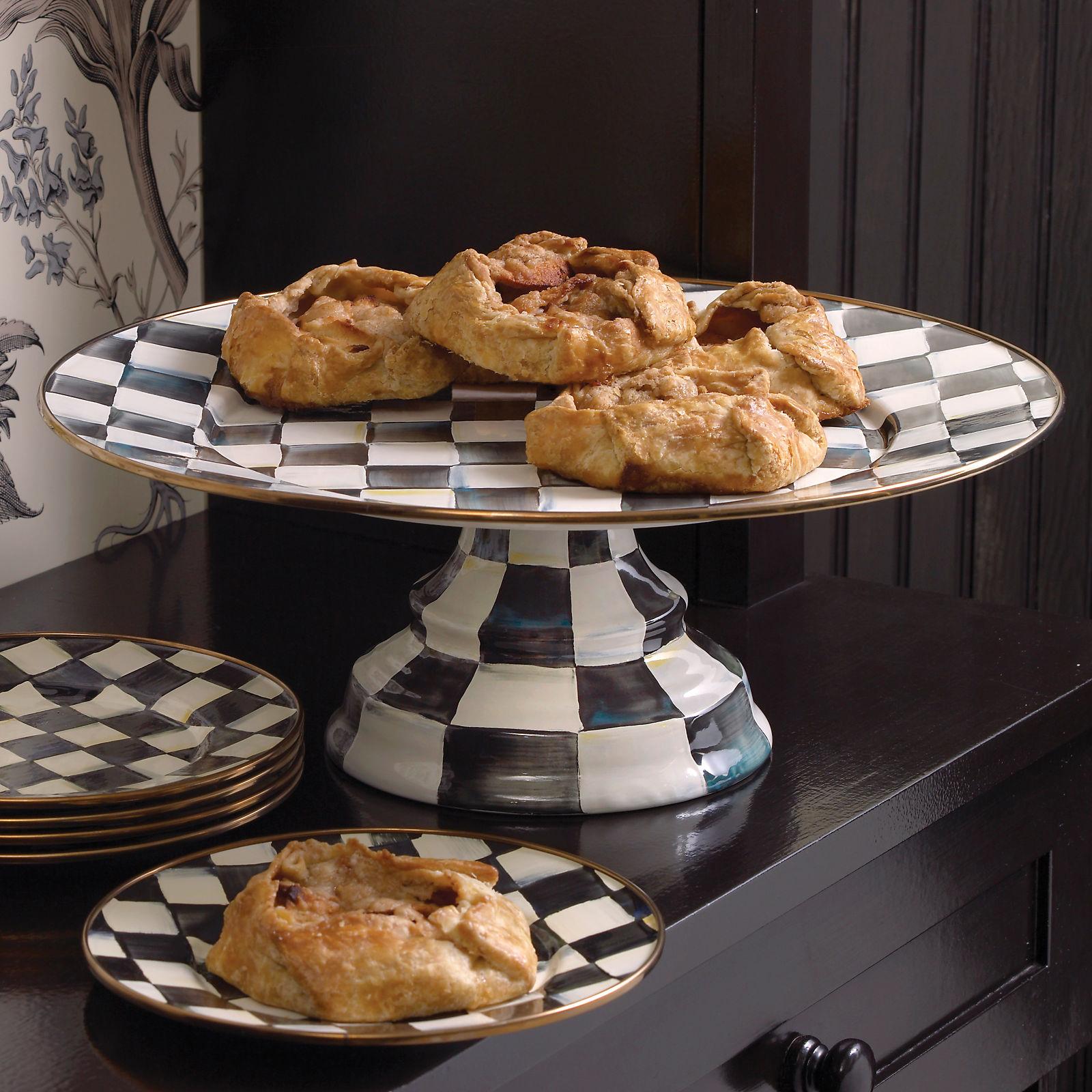 Courtly Check Pedestal Platter 10 Courtly Check Pedestal Platter