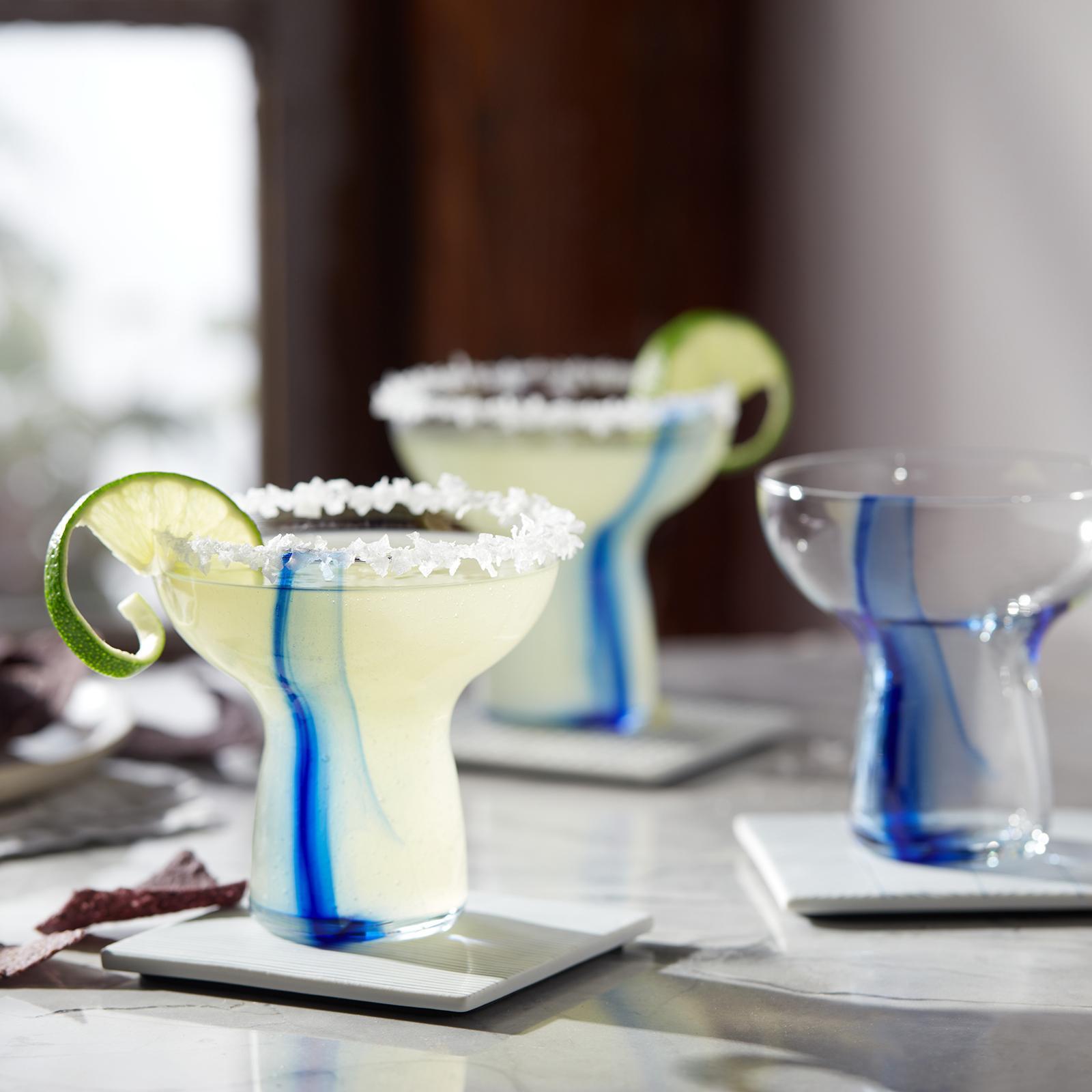 Blue Ribbon Stemless Margarita Glasses, Set of 6 9 Blue Ribbon Stemless Margarita Glasses, Set of 6