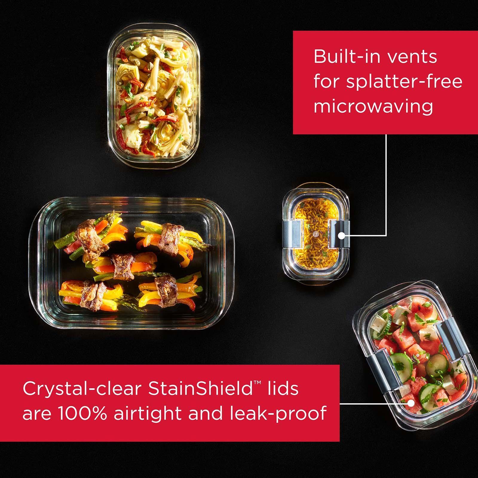 Brilliance Glass Food Storage Containers, 10-pieces BPA-Free 6 Brilliance Glass Food Storage Containers, 10-pieces BPA-Free