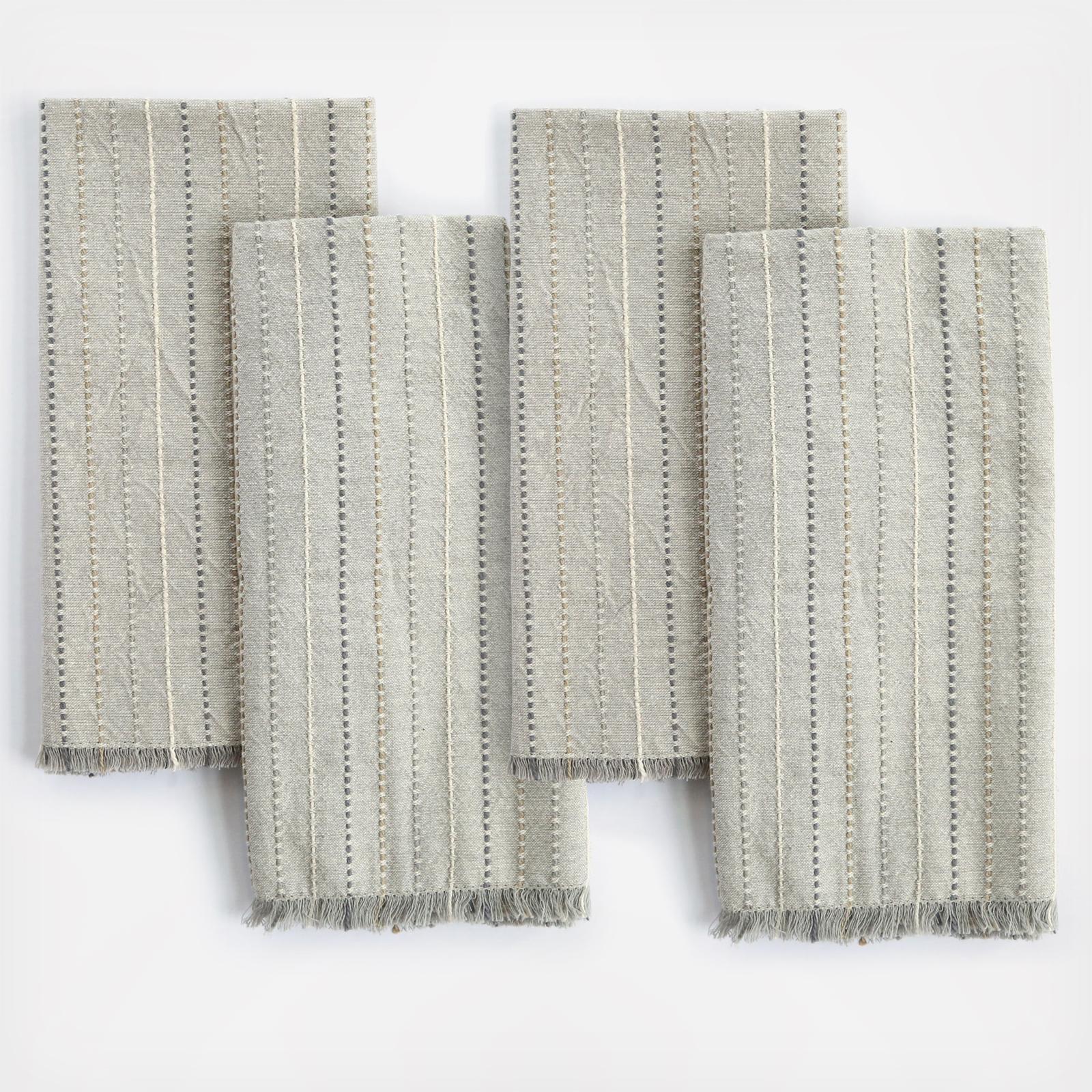 Fringe Stripe Napkin, Set of 4 12 Fringe Stripe Napkin, Set of 4