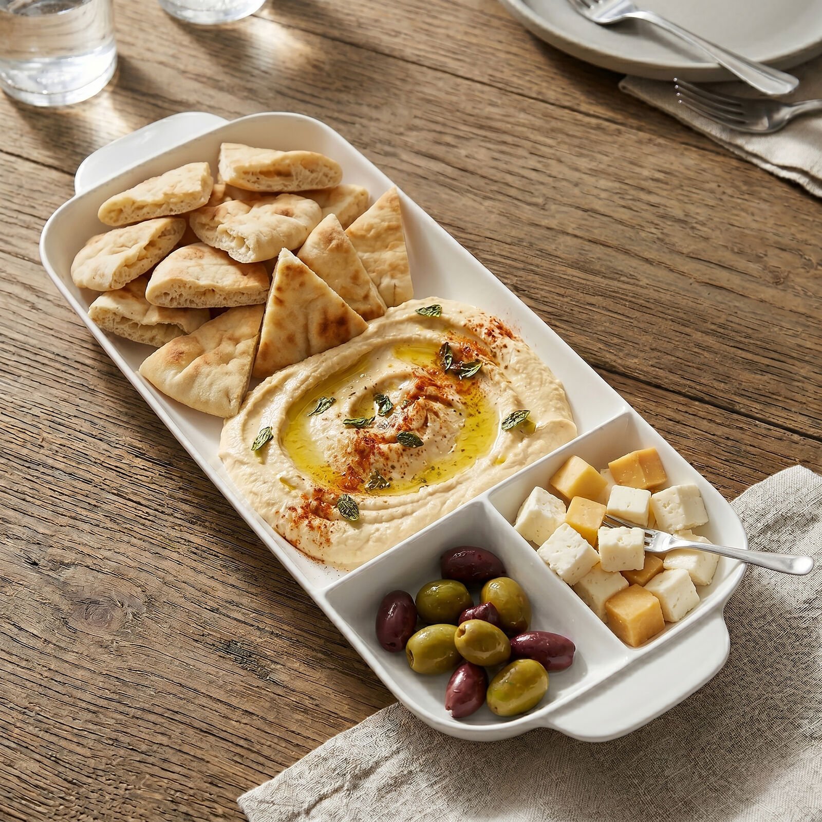 Gourmet Basics BBQ To Go Divided Serving Tray with Mesh Cover 4 Gourmet Basics BBQ To Go Divided Serving Tray with Mesh Cover