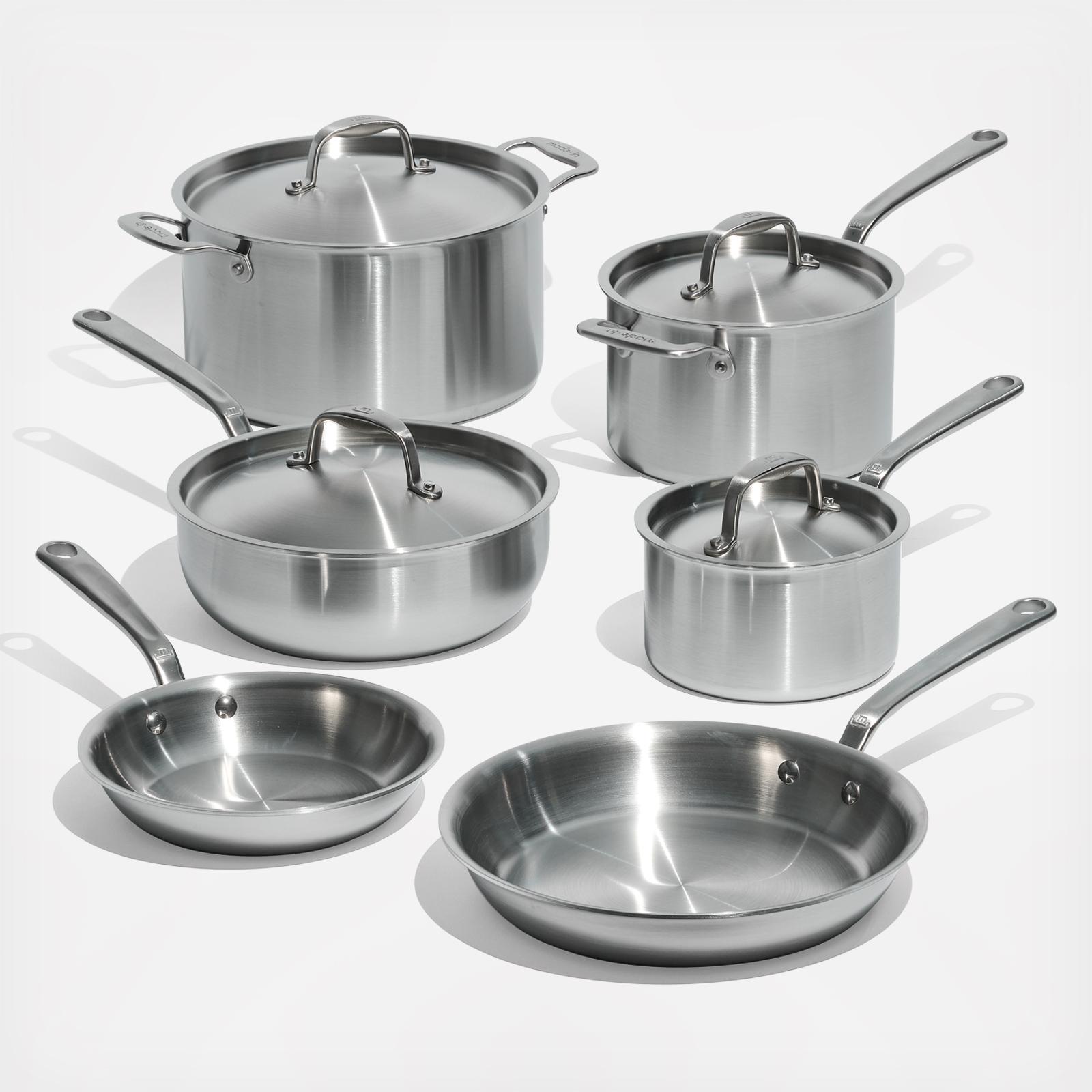 10 Piece Stainless Clad Cookware Set