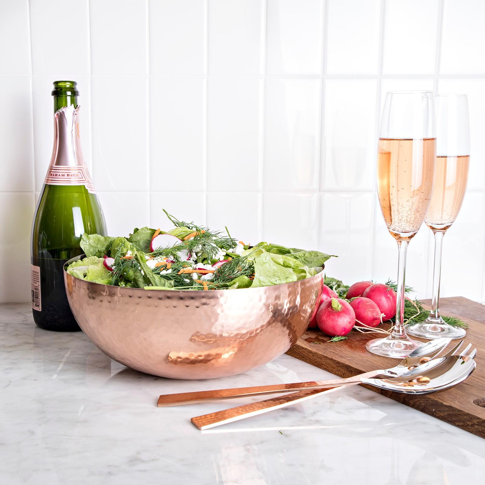 Hammered Copper Serving Bowl & Servers 1 Hammered Copper Serving Bowl & Servers