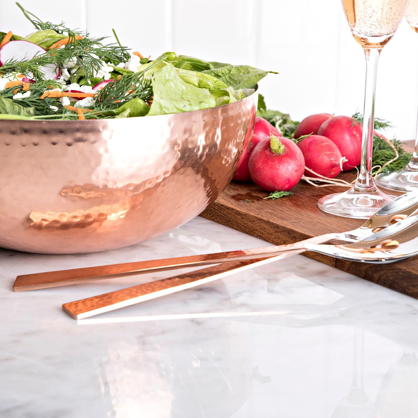 Hammered Copper Serving Bowl & Servers 3 Hammered Copper Serving Bowl & Servers
