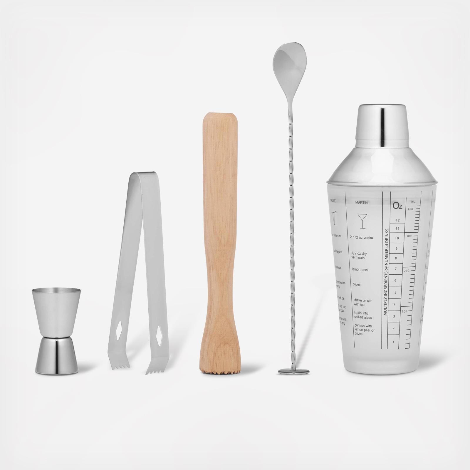 Mixology Shaker 5-Piece Tool Set