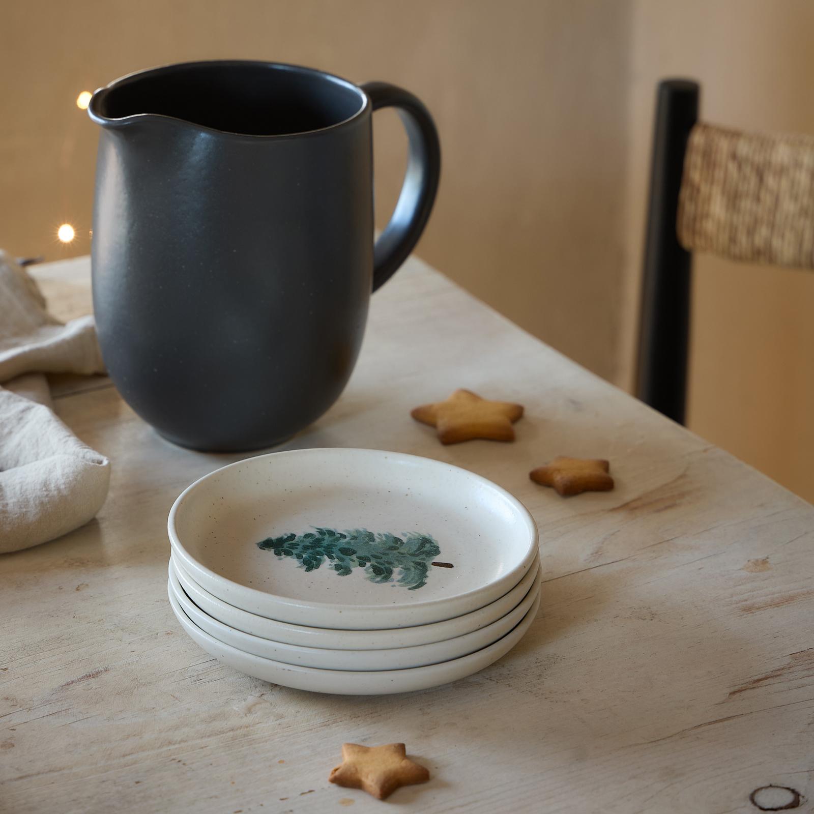 Pacifica Christmas Tree Appetizer Plate, Set of 4 6 Pacifica Christmas Tree Appetizer Plate, Set of 4