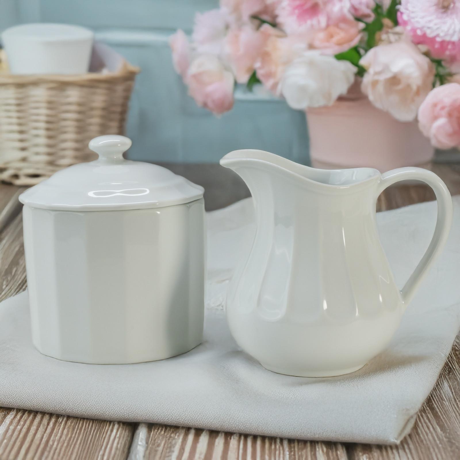 Panel Sugar Bowl & Creamer Set 2 Panel Sugar Bowl & Creamer Set